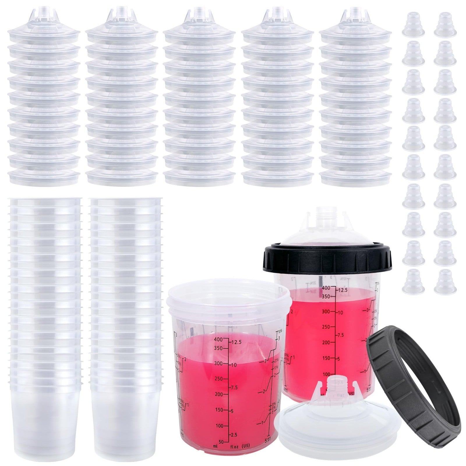 50 Pack Disposable Paint Gun Cups & Liners, 13oz for HVLP LVLP Spray Guns1