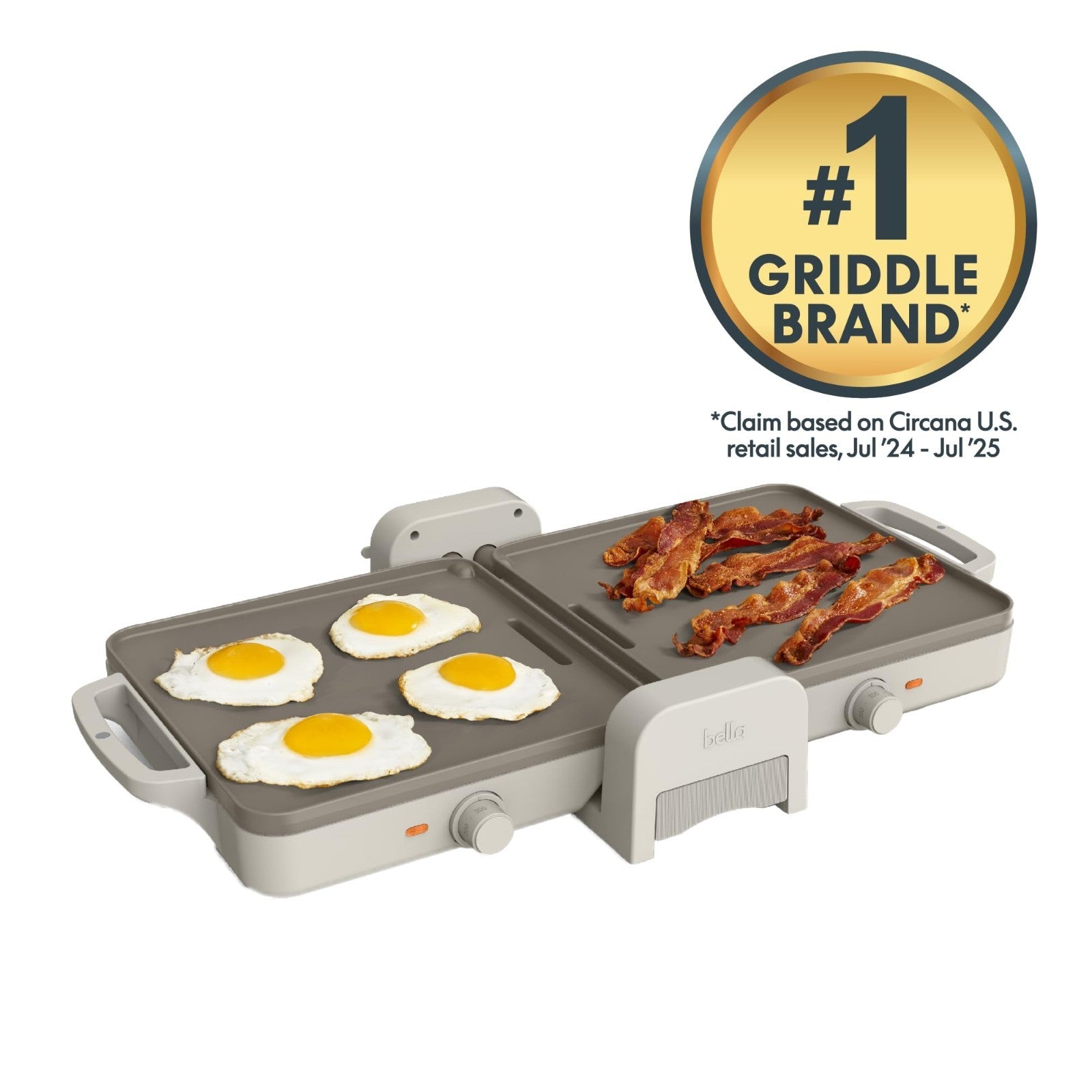 Ceramic Nonstick Griddle 10"x20" - Dual Temp, Fits Anywhere, 1500W, Dishwasher S3