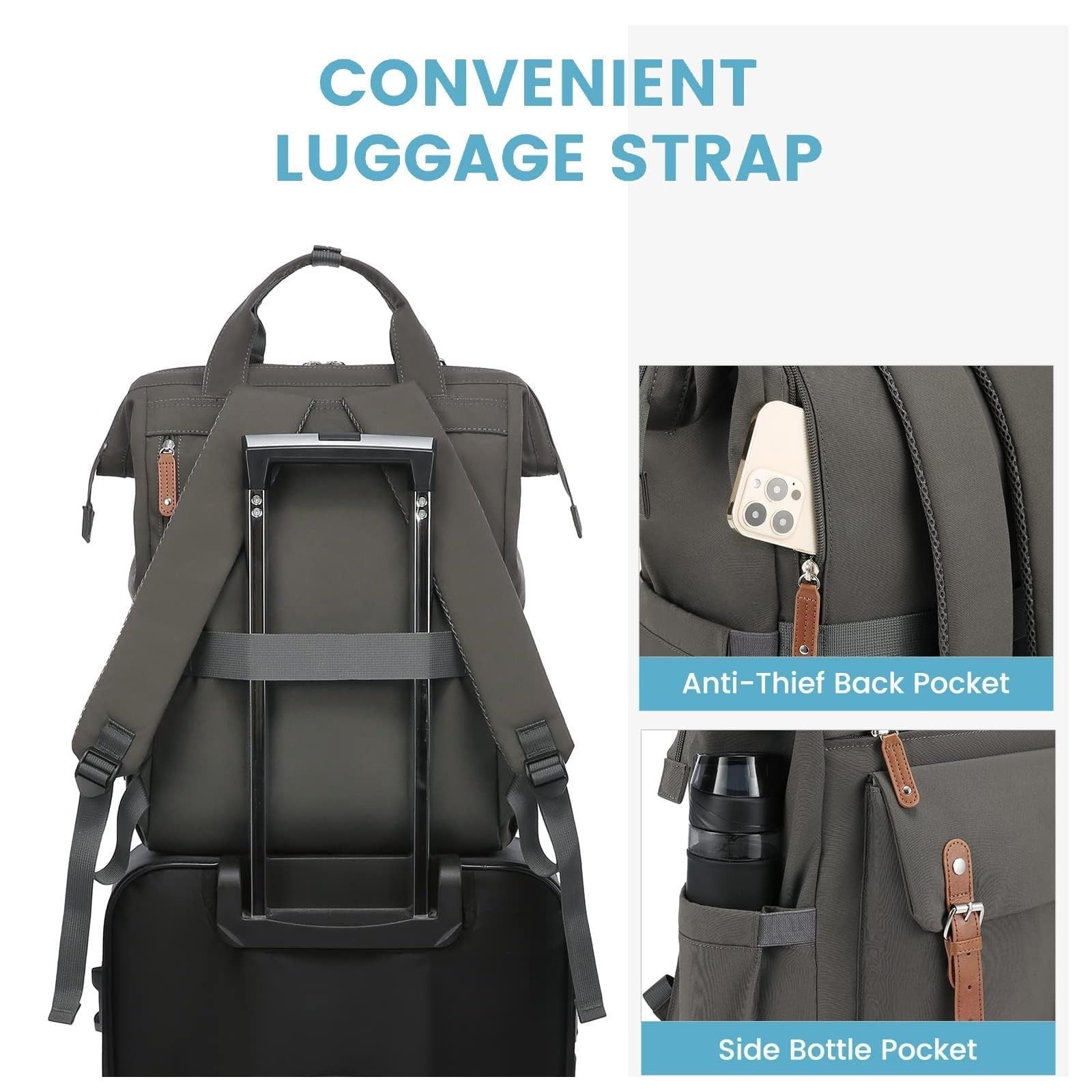 Stylish Laptop Backpack for Women   Work, Travel, Teacher & Nurse Bag, Computer3