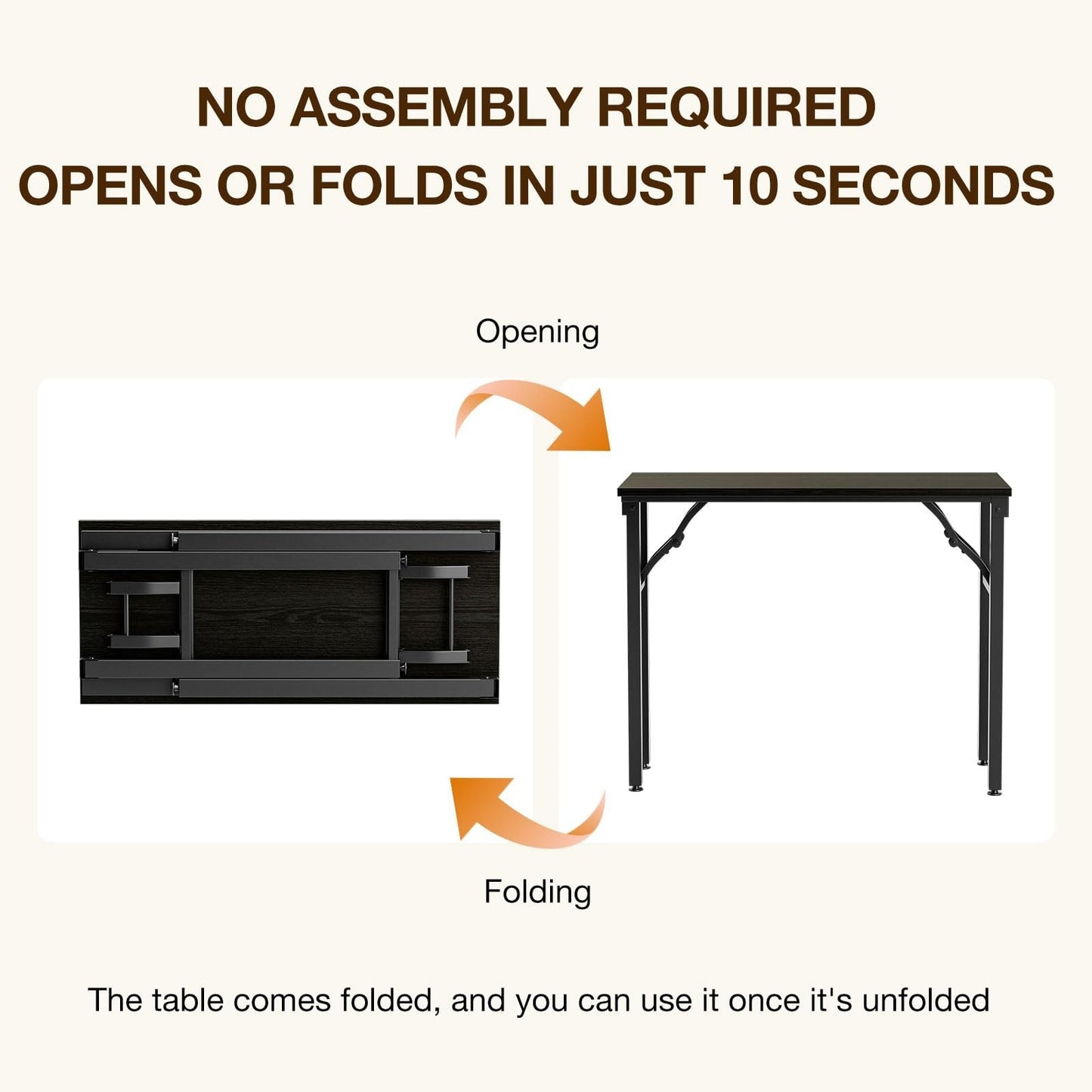 Compact Folding Desk - 35.8" Portable Office Table for Small Spaces, No Assembly3