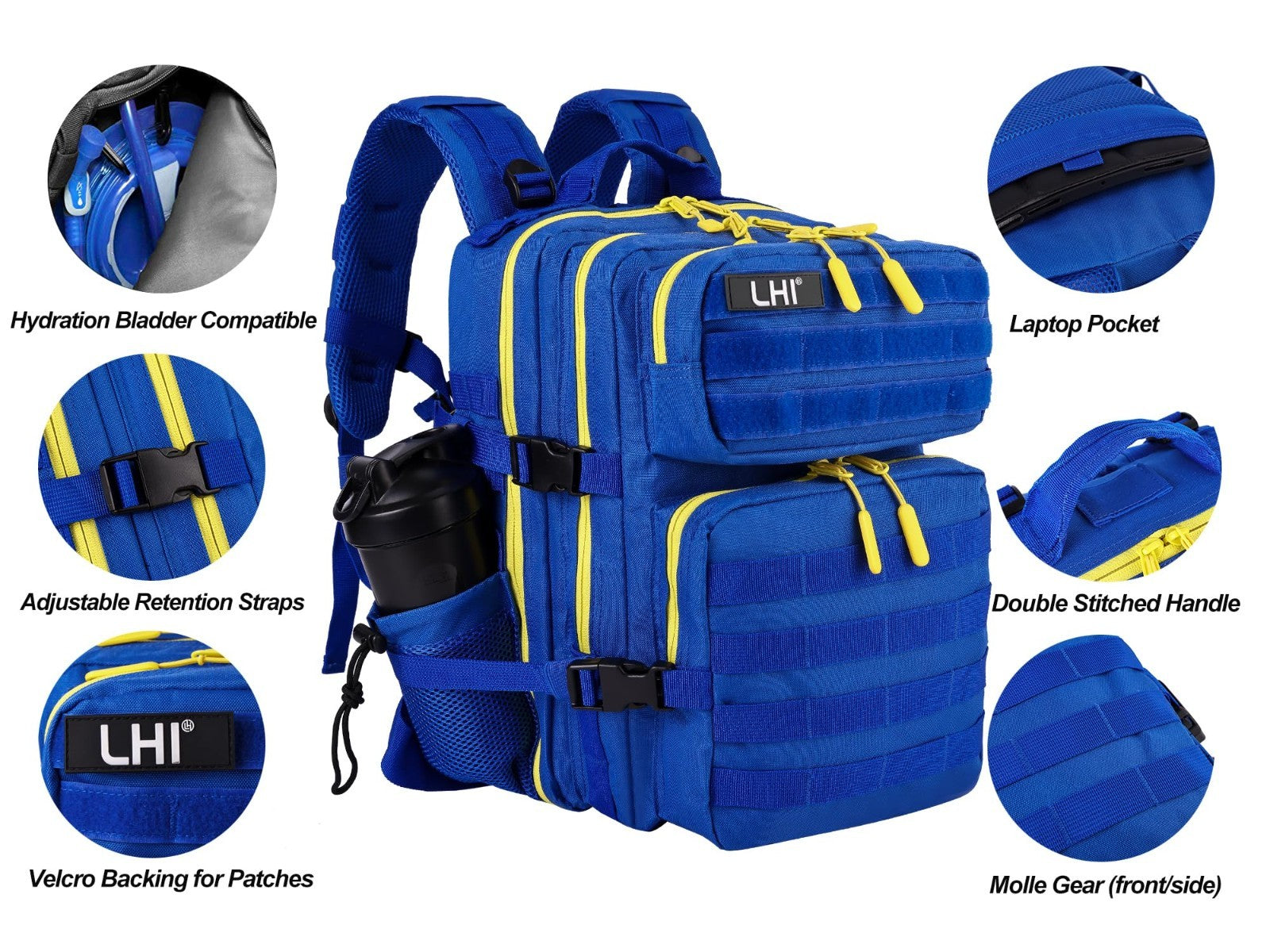 Tactical Military Backpack 25L/35L Army Assault Pack Rucksack with Water Bottle4