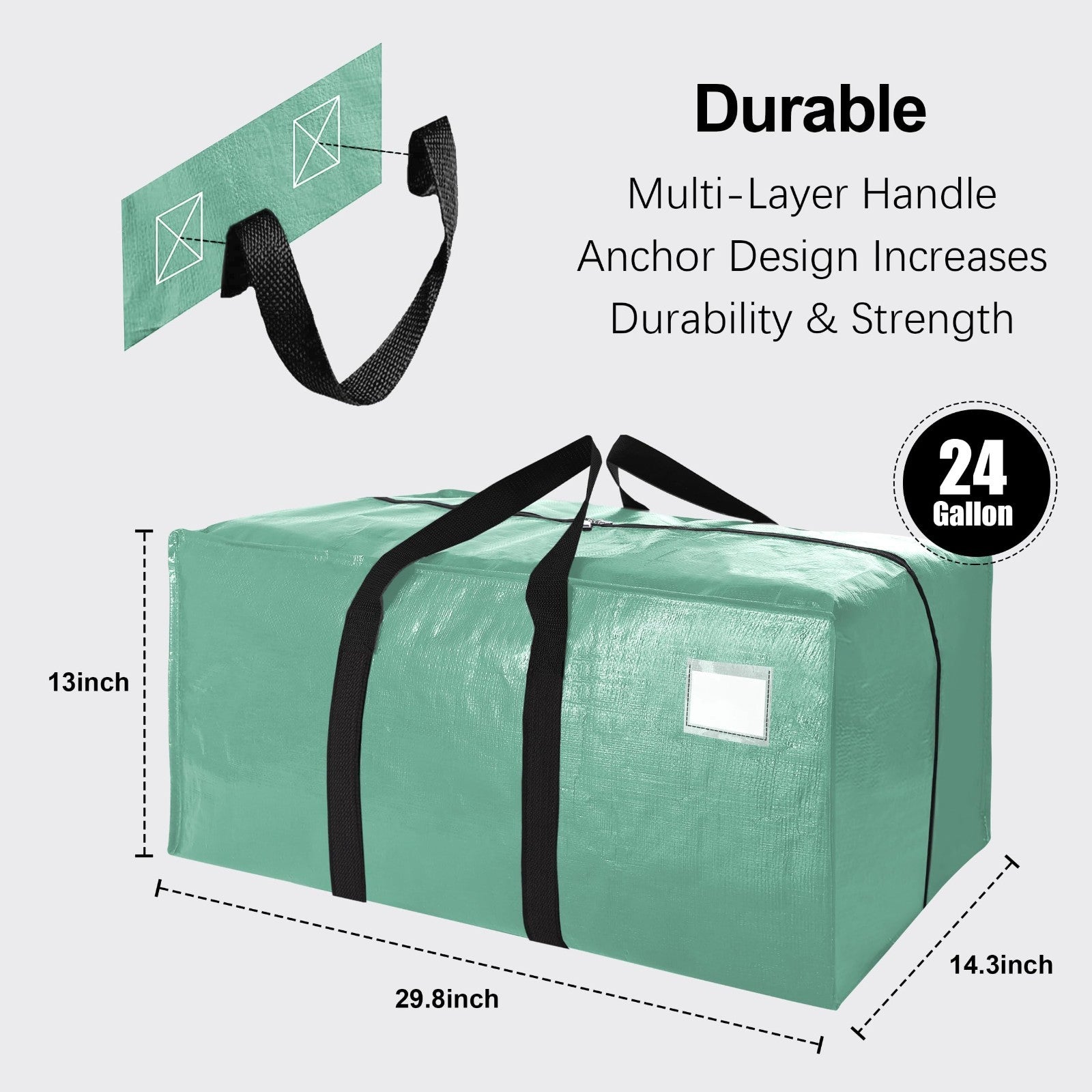 6 Pack Heavy Duty Large Moving Bags with Backpack Straps - Strong Zippered Stora2