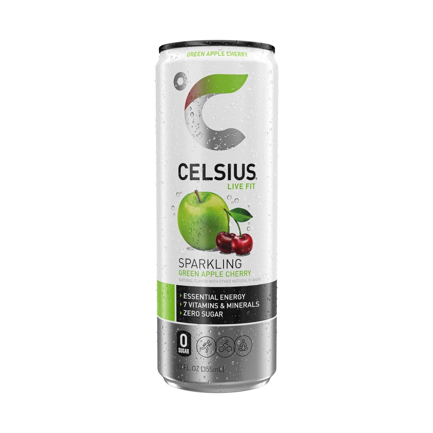 Sparkling Green Apple Cherry Energy Drink, Sugar Free, 12 Fl Oz, 12 Pack4