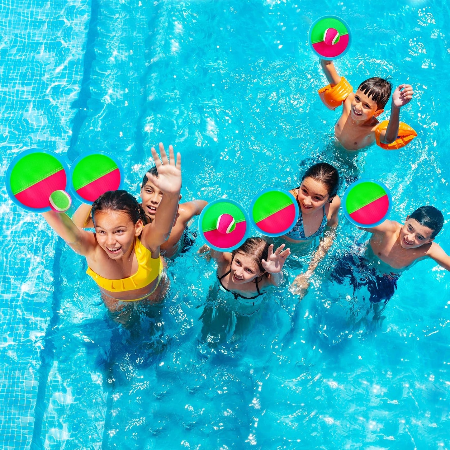 Sticky Toss and Catch Ball Game for Kids   6 Paddles & 3 Balls Fun Outdoor Toy3