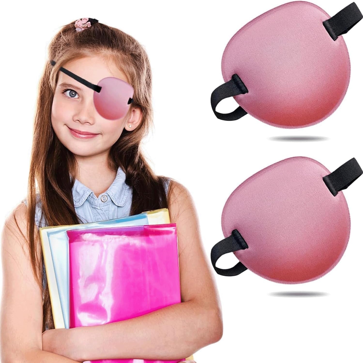 2PCS Adjustable Eye Patch for Adults & Kids, Soft Breathable Fabric, Vision Ther1