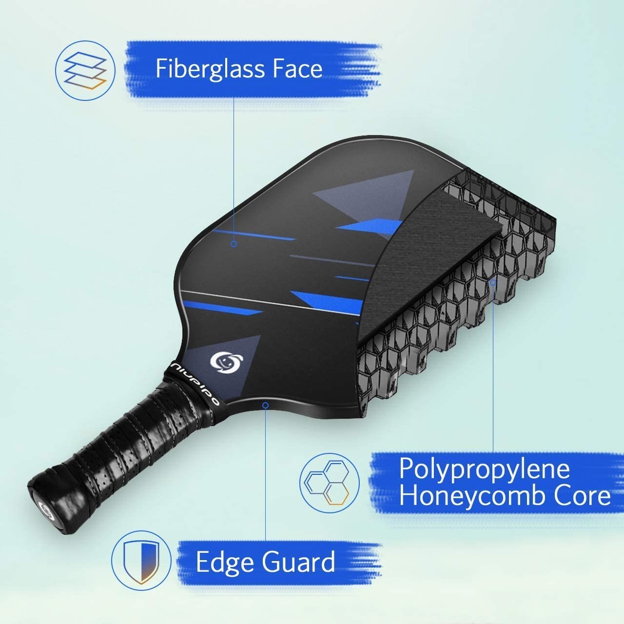 Pickleball Paddle Set of 2 or 4 - USAPA Approved, Fiberglass, Lightweight with B2