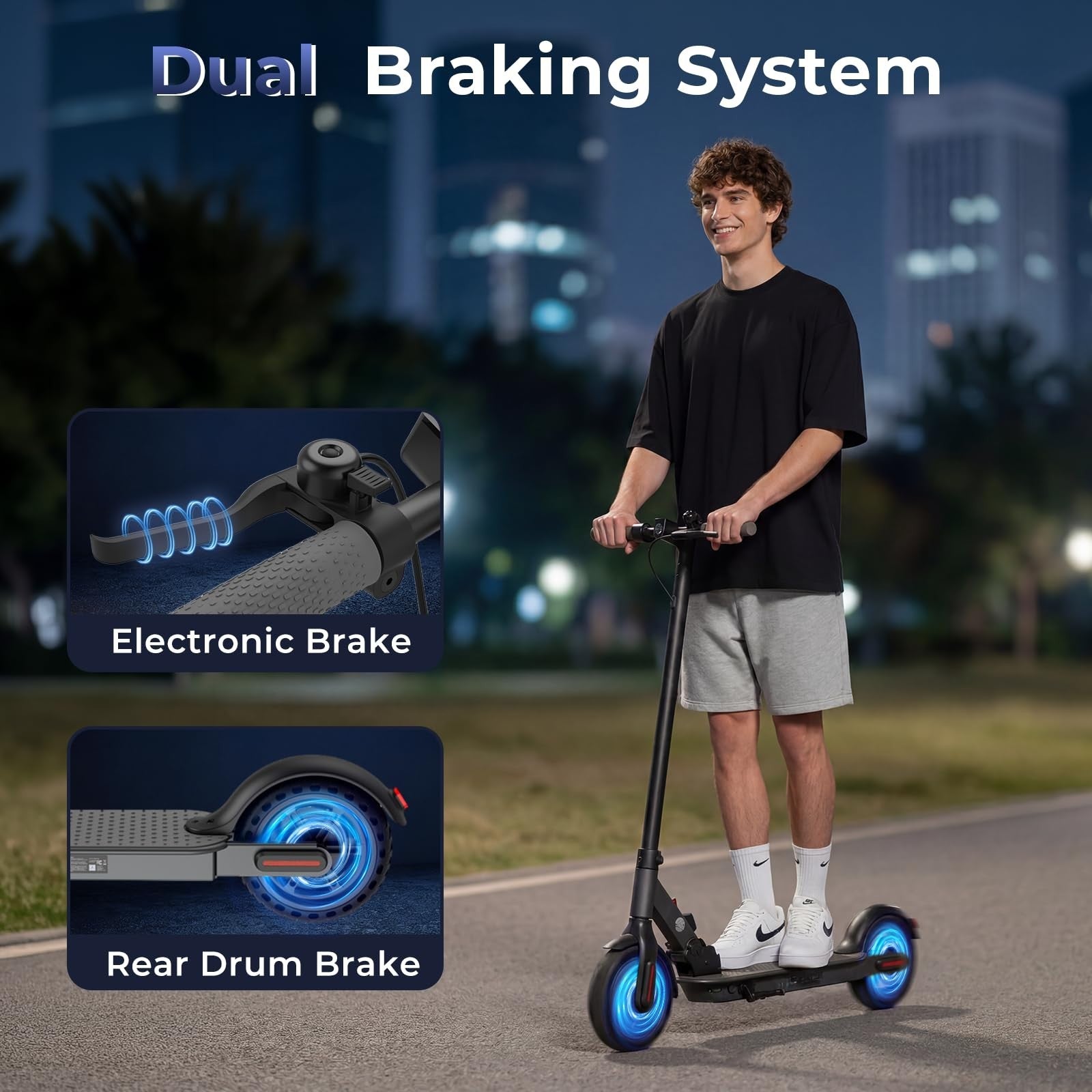 High-Power Electric Scooter for Adults & Teens, 1200W/1000W/500W Motor, 10''/8.56