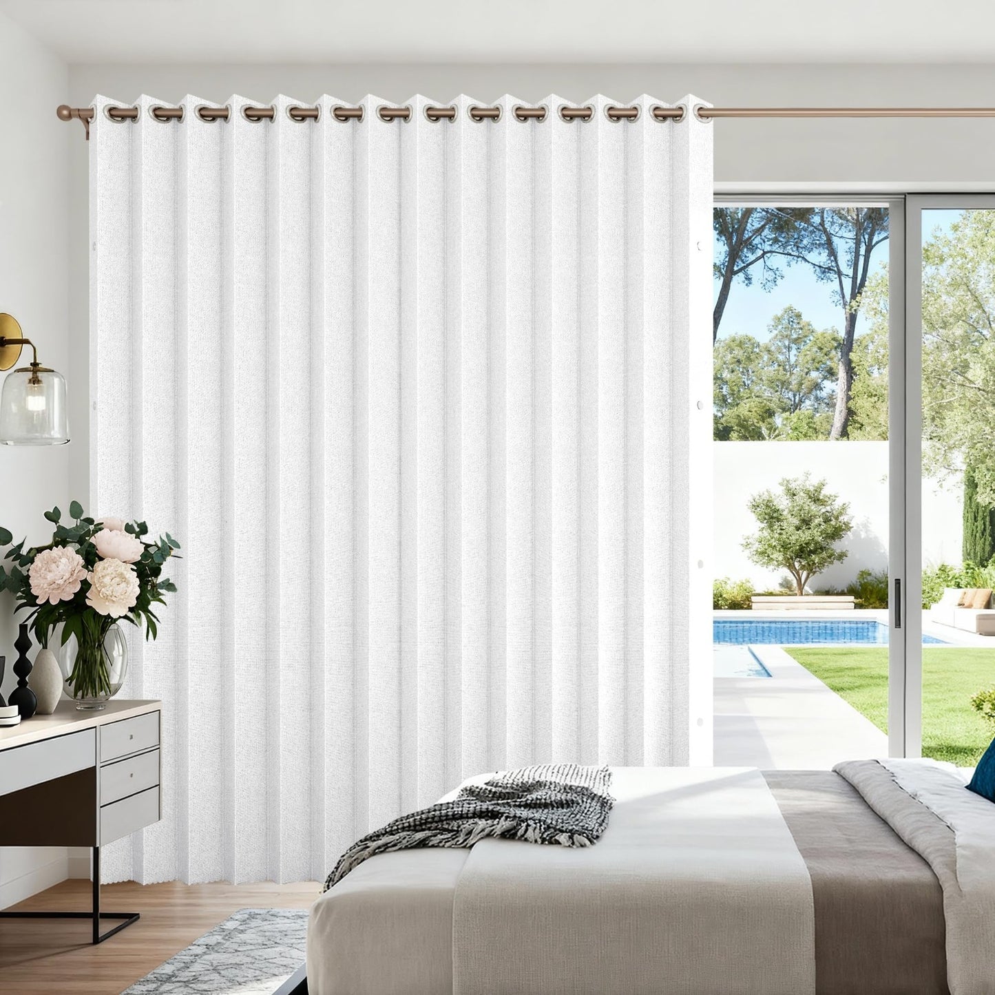 100% Blackout Vertical Shades for Sliding Doors, Fabric Window Blinds, 1 Panel W1