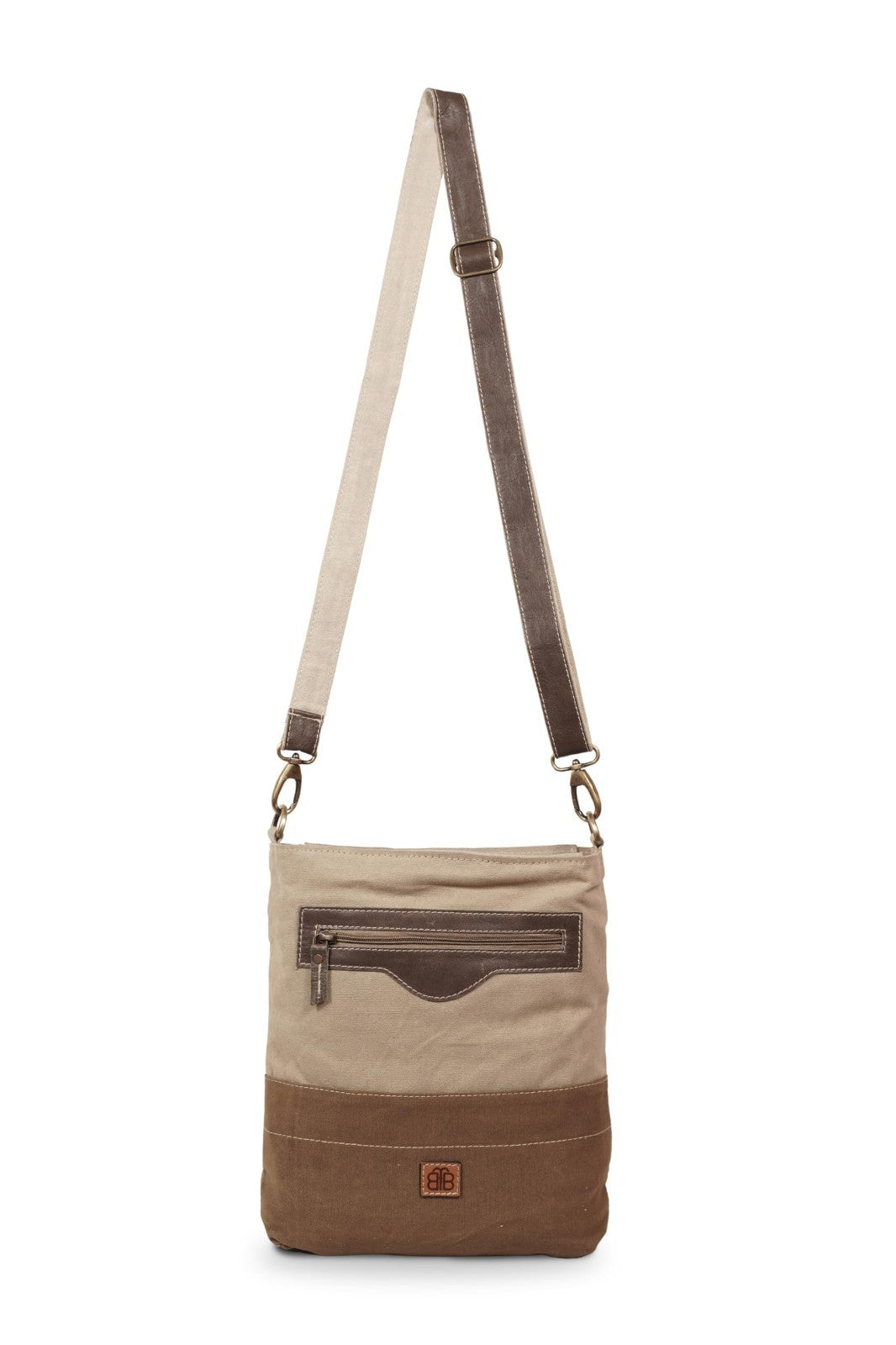 Upcycled Vintage Canvas & Leather Messenger Shoulder Bag   Stylish & Durable4