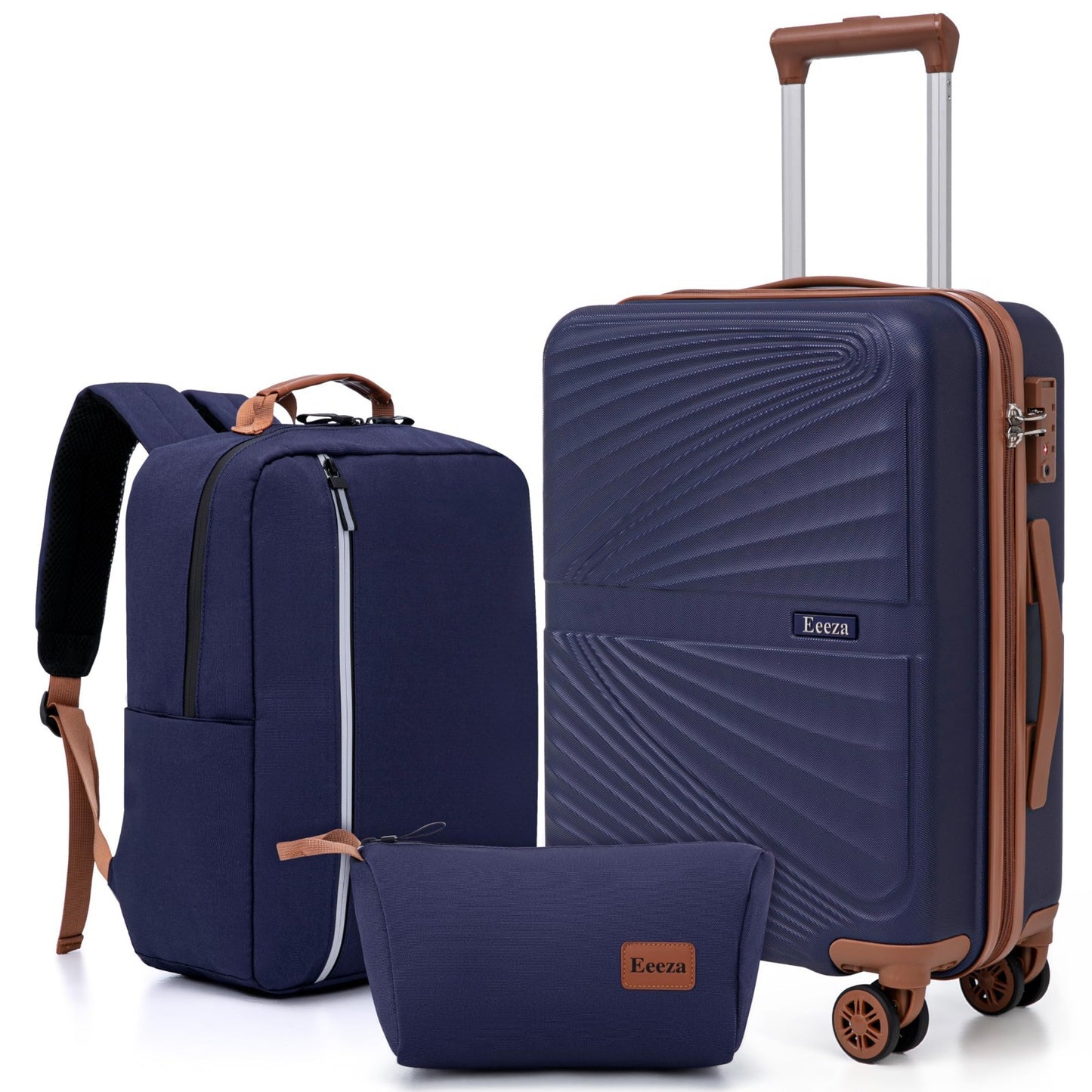 3-Piece Carry-On Luggage Set - Lightweight ABS Hardshell, 360° Spinner Wheels, T1
