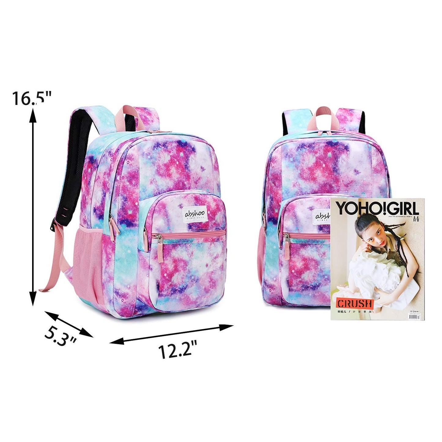 Galaxy Pink Women's School Backpack   Water Resistant Bookbag for College & Teen2