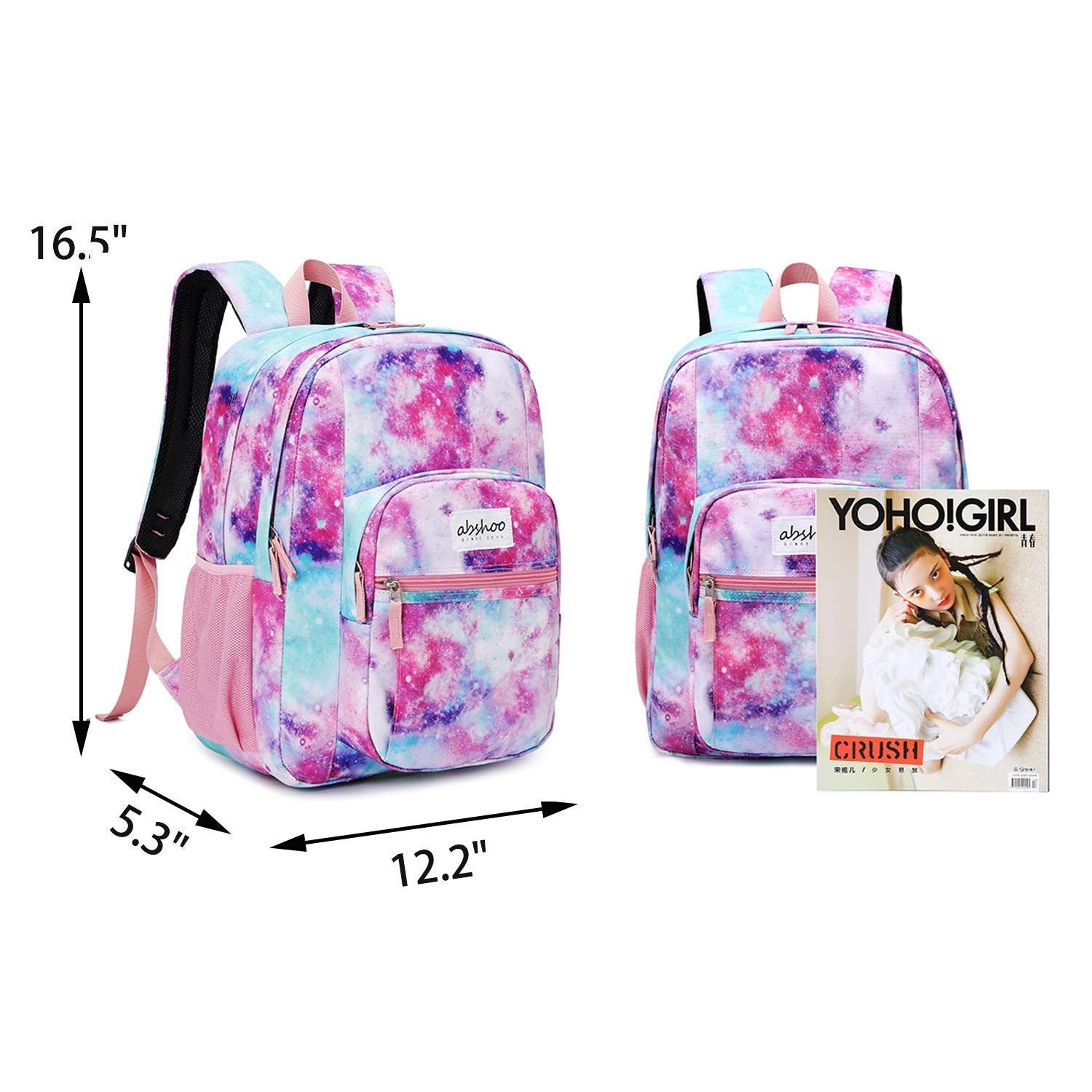 Galaxy Pink Women's School Backpack   Water Resistant Bookbag for College & Teen2