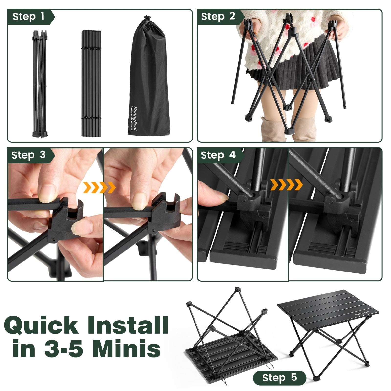 Compact Ultralight Folding Camping Table - Portable Picnic Table with Carry Bag5