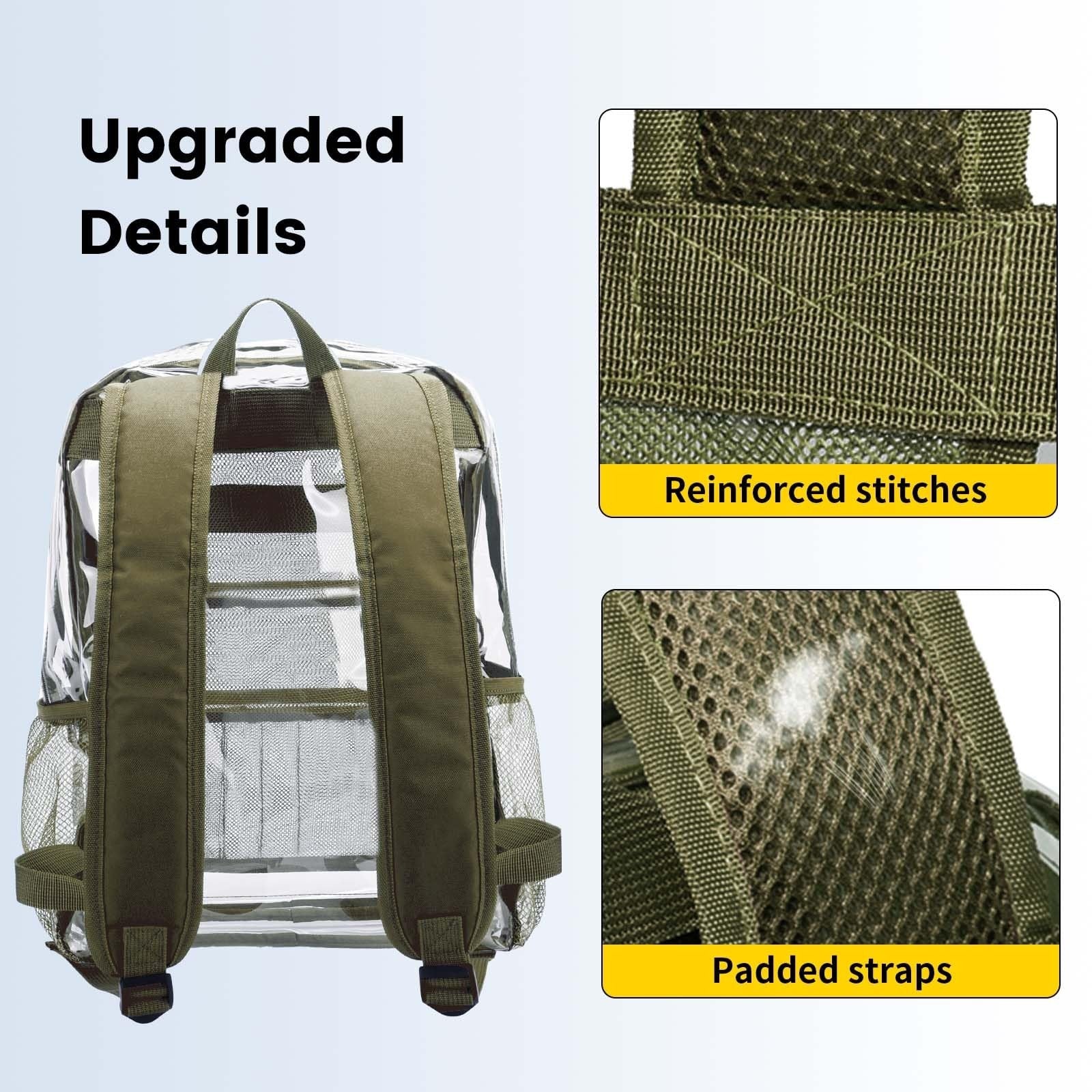 Heavy Duty Clear PVC Backpack - Transparent, Large Capacity, Reinforced Straps f4