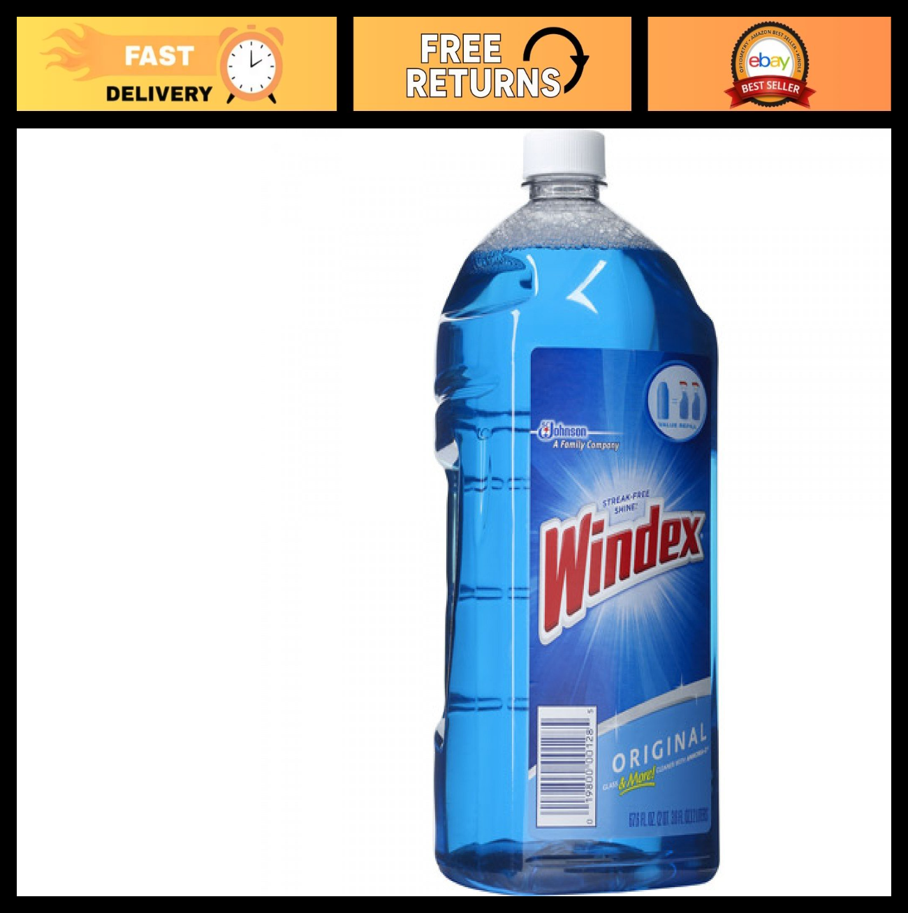 Glass Cleaner Spray   Streak Free Shine, 67.6 Fl Oz, Pack of 6 for Home & Office0