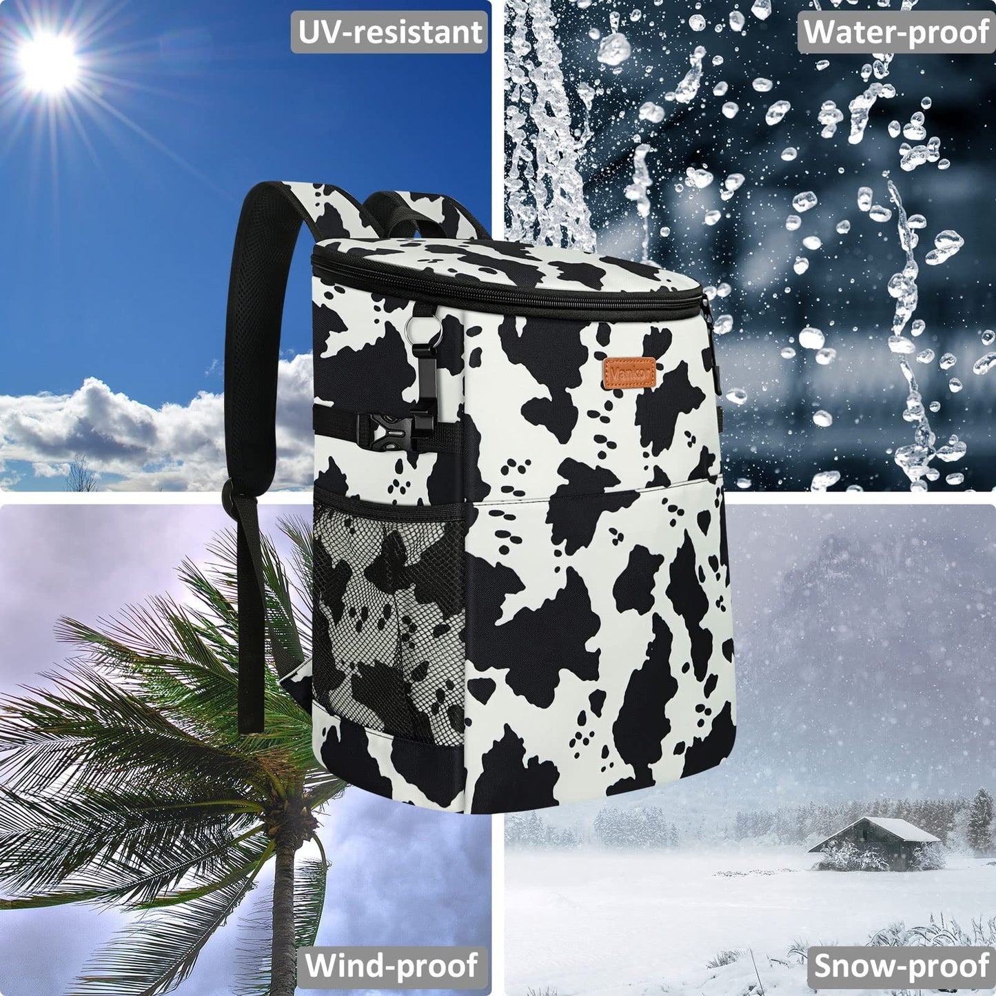 Insulated Camping Cooler Backpack - Holds 30-45 Cans, Waterproof & Leak Proof, I5