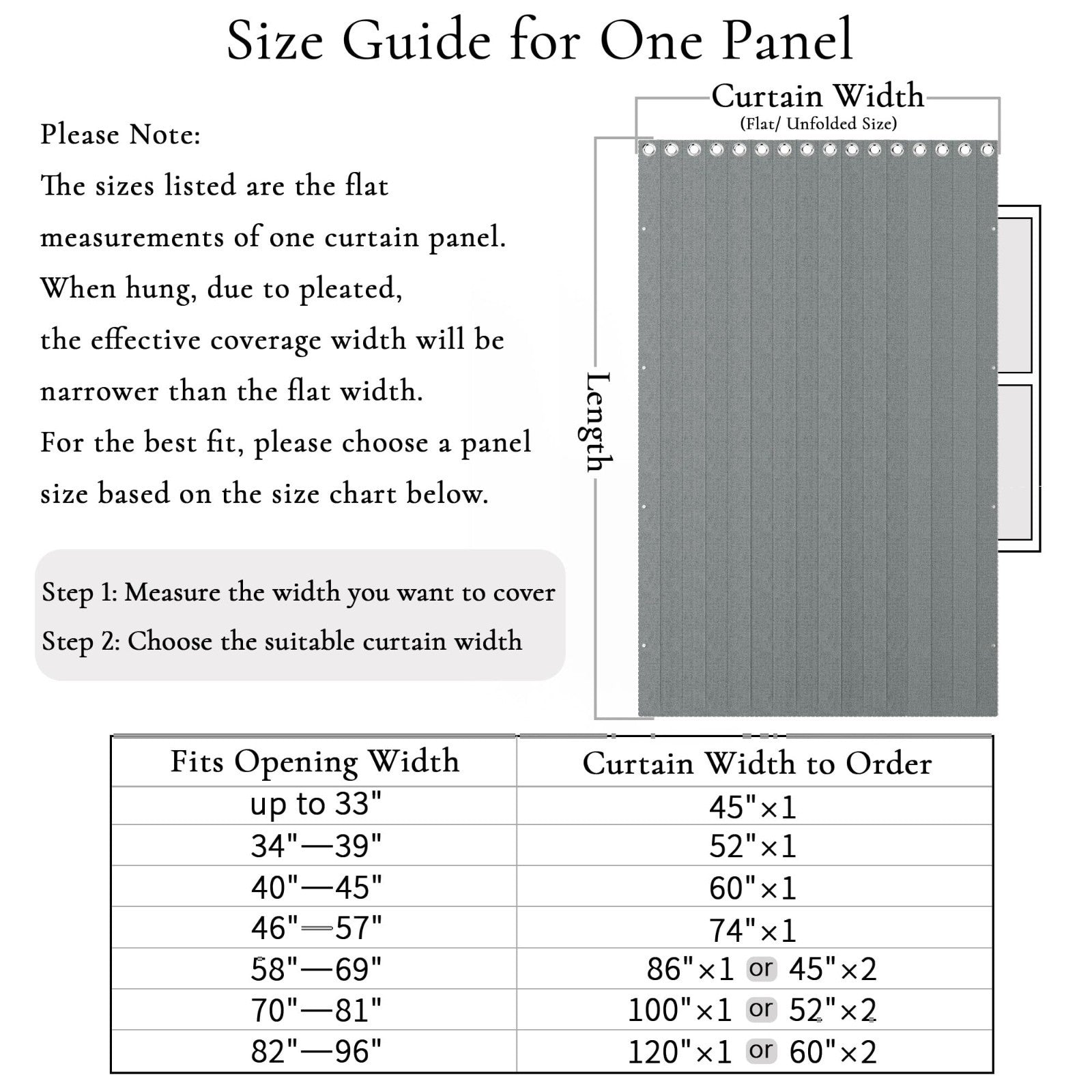Privacy Room Divider Curtains for Sliding Glass Door   1 Panel, Grey, W52 x L902