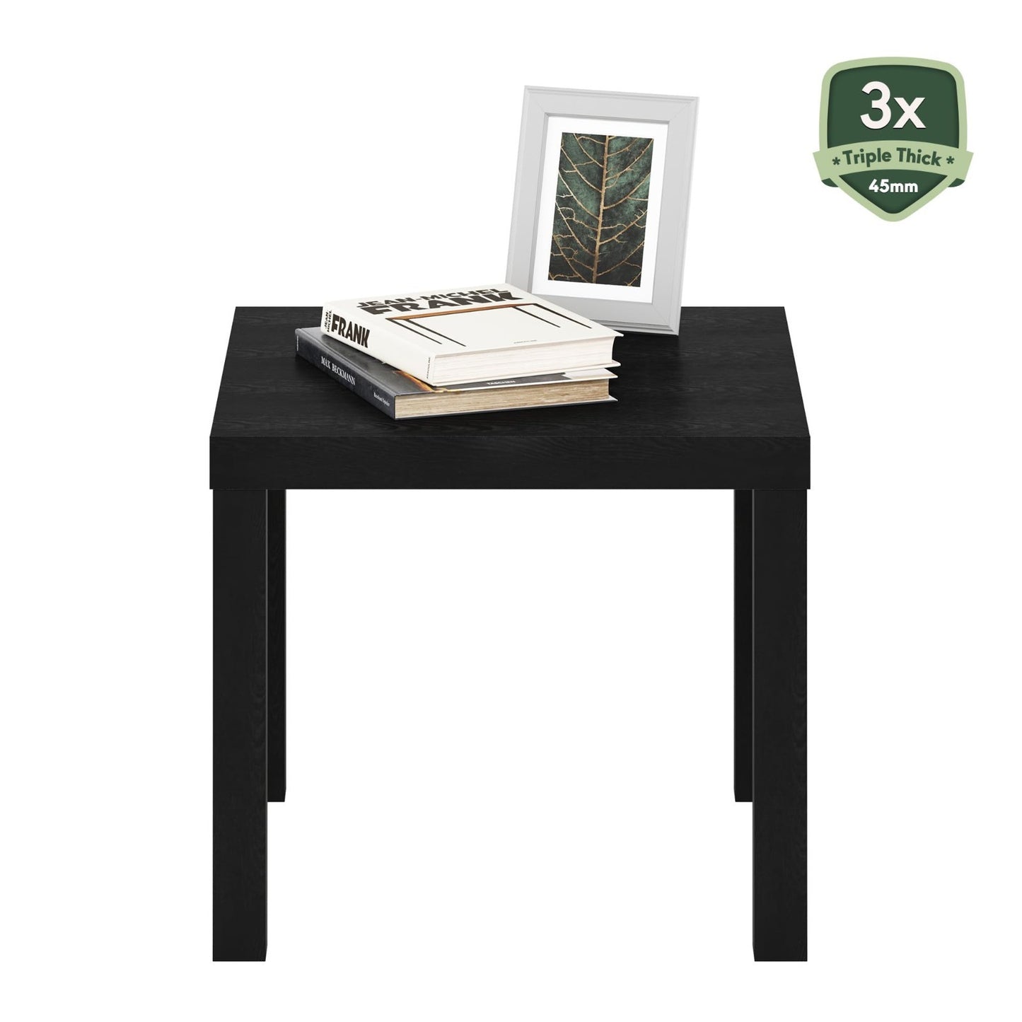 Square End Table - Classic Homey Design, Versatile Side Table, Black Finish, 1-P5
