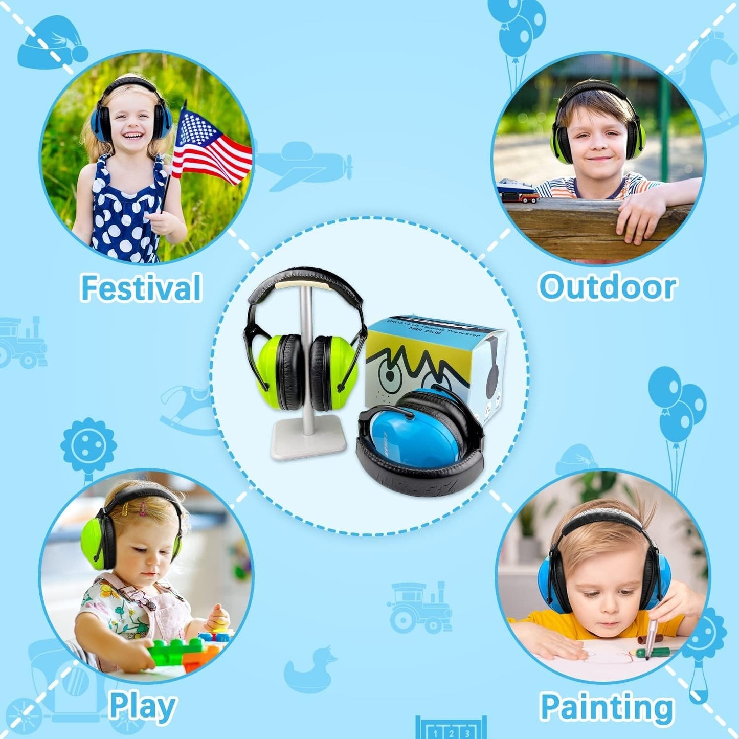 Kids Noise Cancelling Headphones 25dB NRR, Soft Ear Protection for Autism, Event5