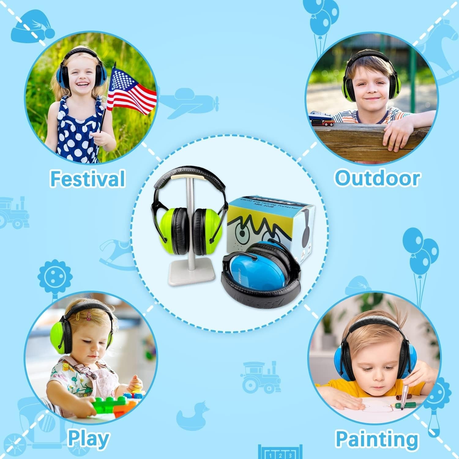 Kids Noise Cancelling Headphones 25dB NRR, Soft Ear Protection for Autism, Event5