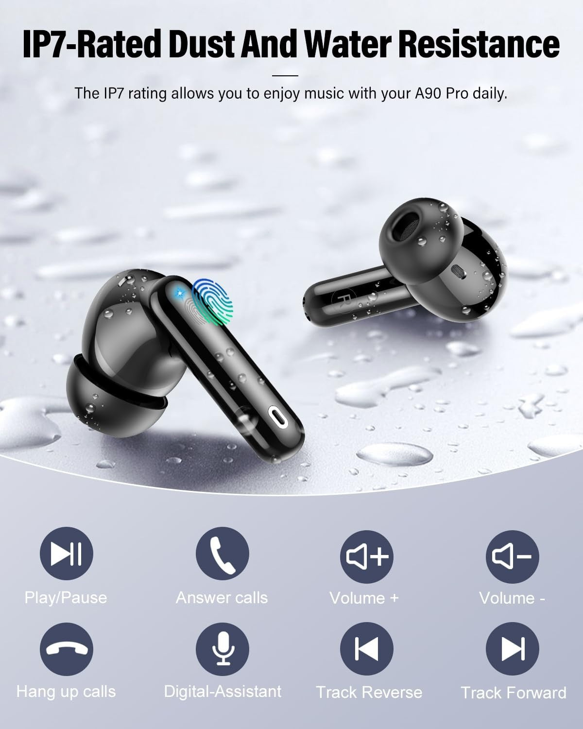 Wireless Earbuds Bluetooth 5.4, Noise Cancelling, 36H Playtime, IP7 Waterproof,6