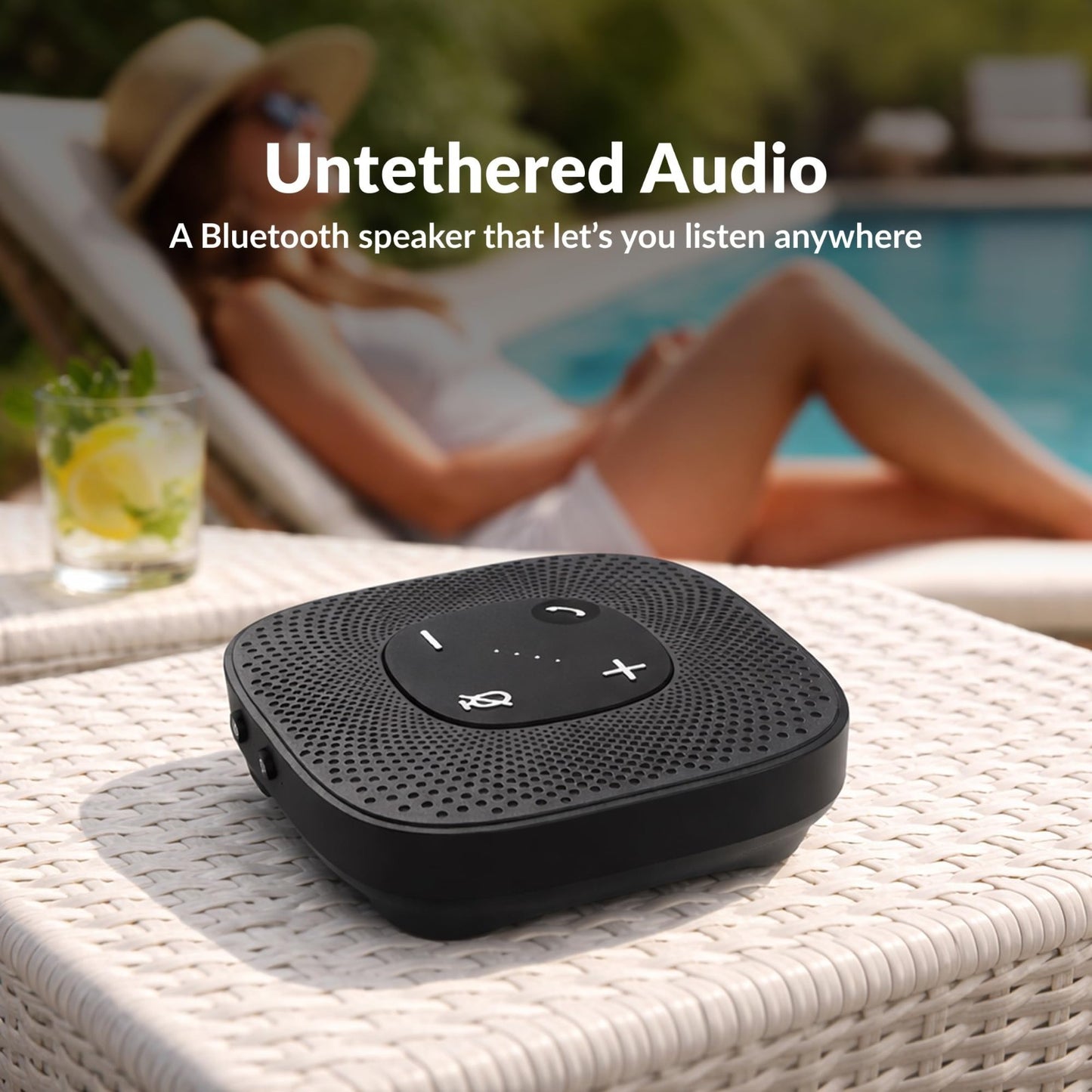 Conference Speakerphone   USB & Bluetooth, 360° Noise Cancelling Mic, 66 Ft Rang3