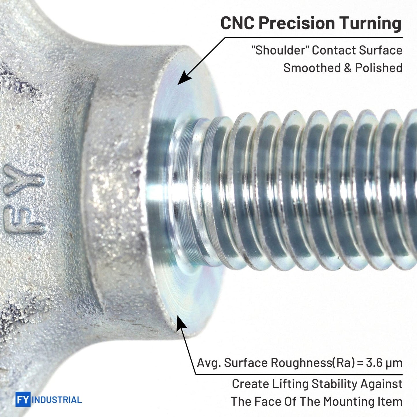 Heavy Duty Lifting Shoulder Eye Bolt 9/16"-12 x 1-5/8" | Zinc Plated Hardware4