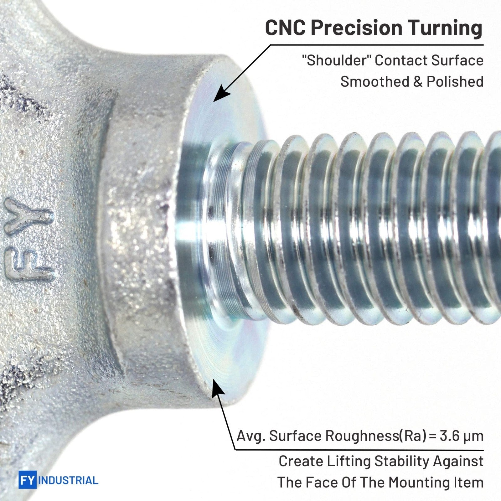 Heavy Duty Lifting Shoulder Eye Bolt 9/16"-12 x 1-5/8" | Zinc Plated Hardware4