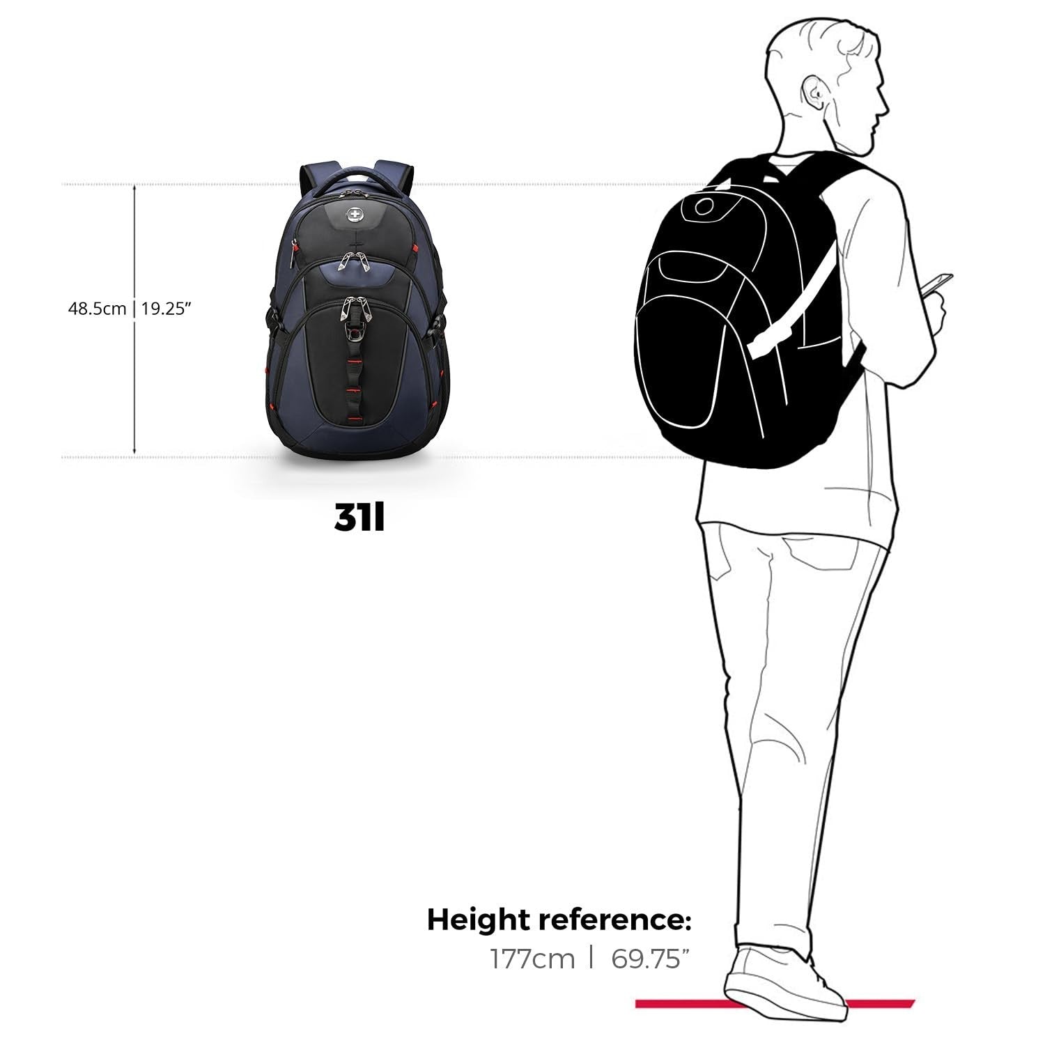 Stylish Laptop Backpack with USB Charging Port, Fits 15.6" Computer, 31L Travel5