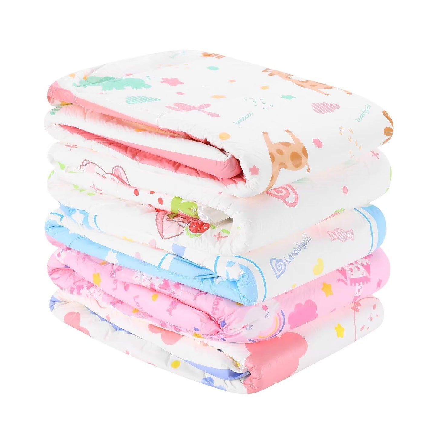 Adult Diapers 10 Count - 5 Patterns, 5000 mL Absorbency, Leak-Proof, Elastic Cuf6