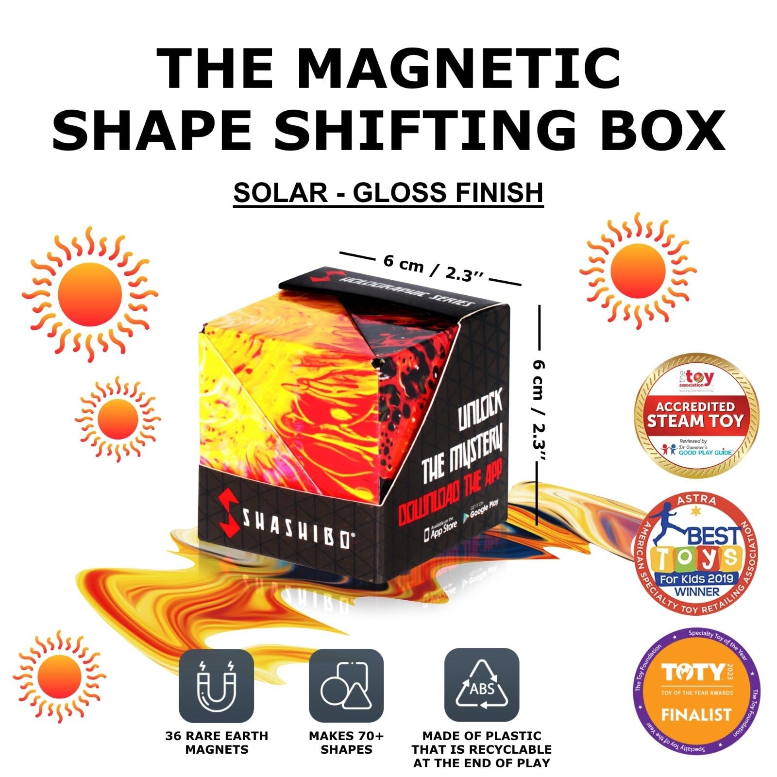 Magnetic Puzzle Cube   Sensory Fidget Toy for Stress Relief, Shape Shifting Fun,2