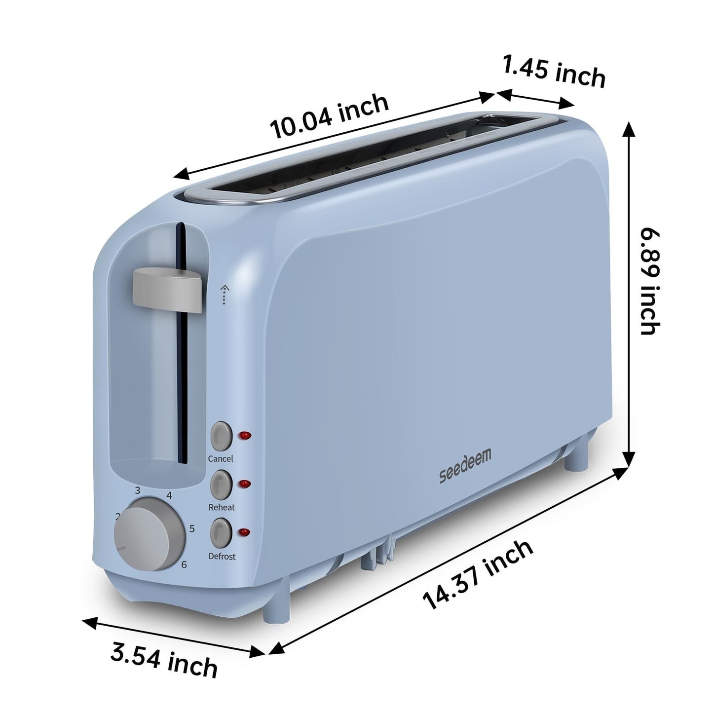 2-Slice Slim Toaster with Long Slot for Bagels & Artisan Bread, 6 Shade Settings2