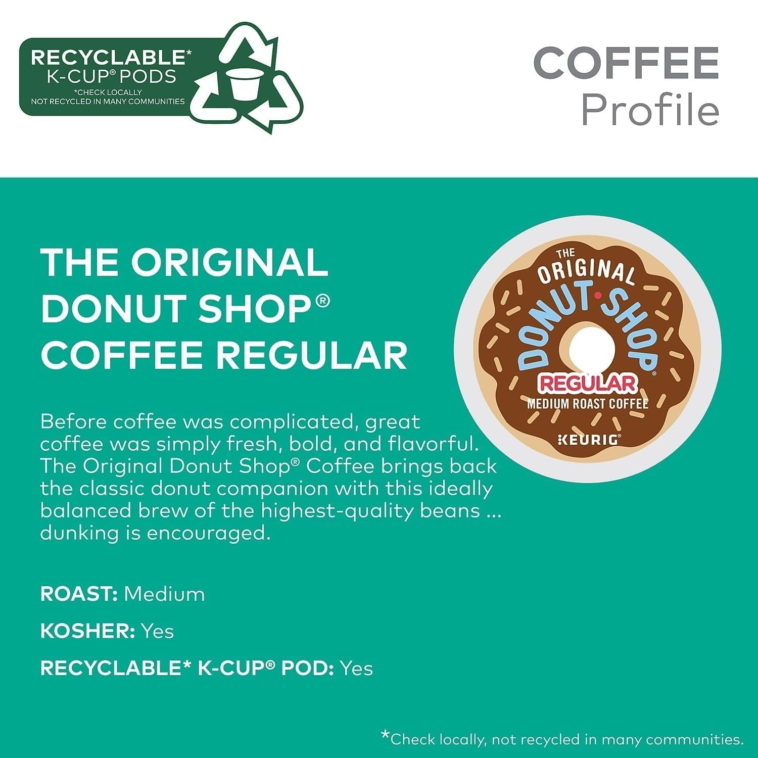 Medium Roast Coffee Pods, Single Serve K Cup Pods, 96 Count, Donut Shop Style6