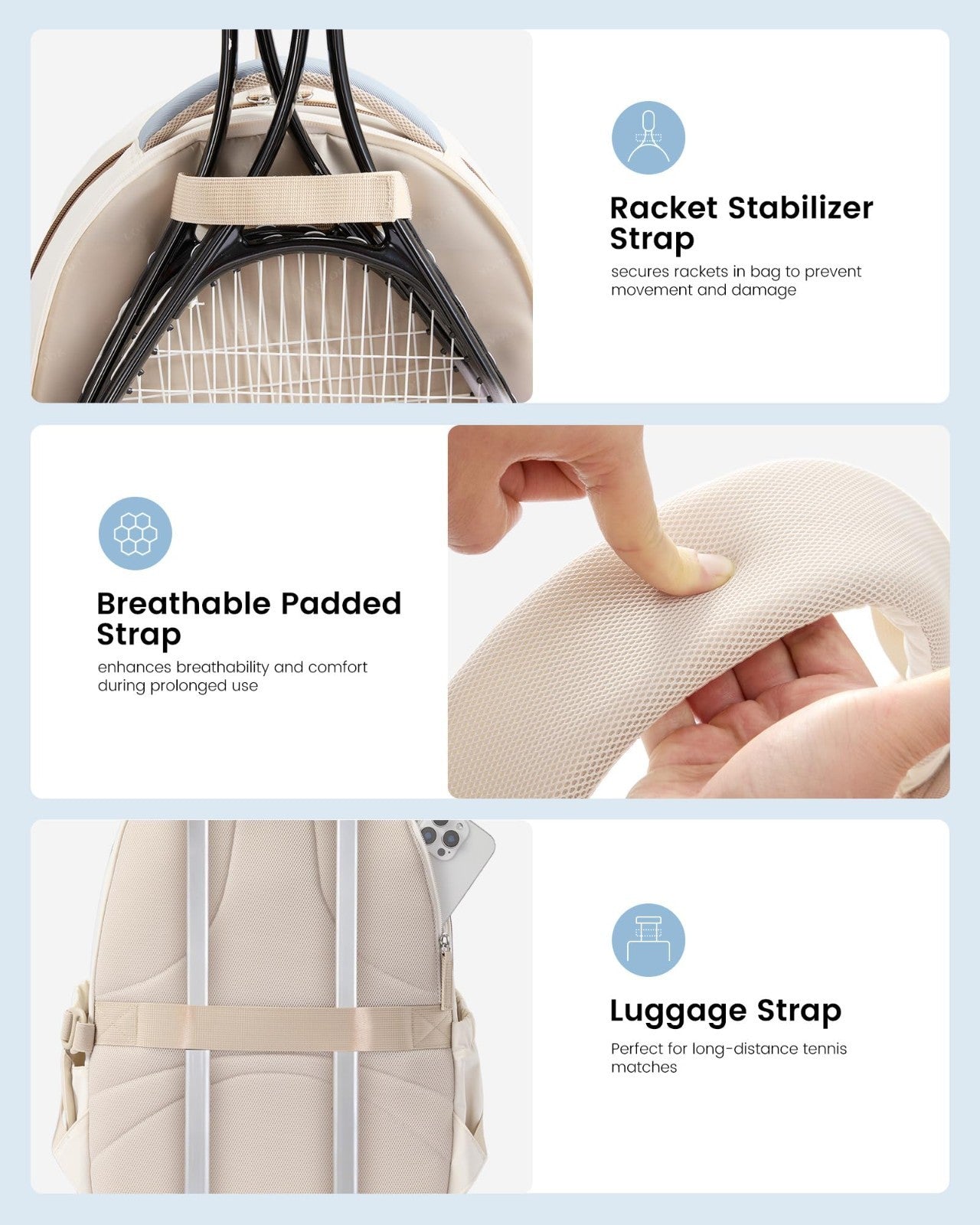 Here’s an optimized eBay title for the product:"Large Tennis Backpack for Wome4