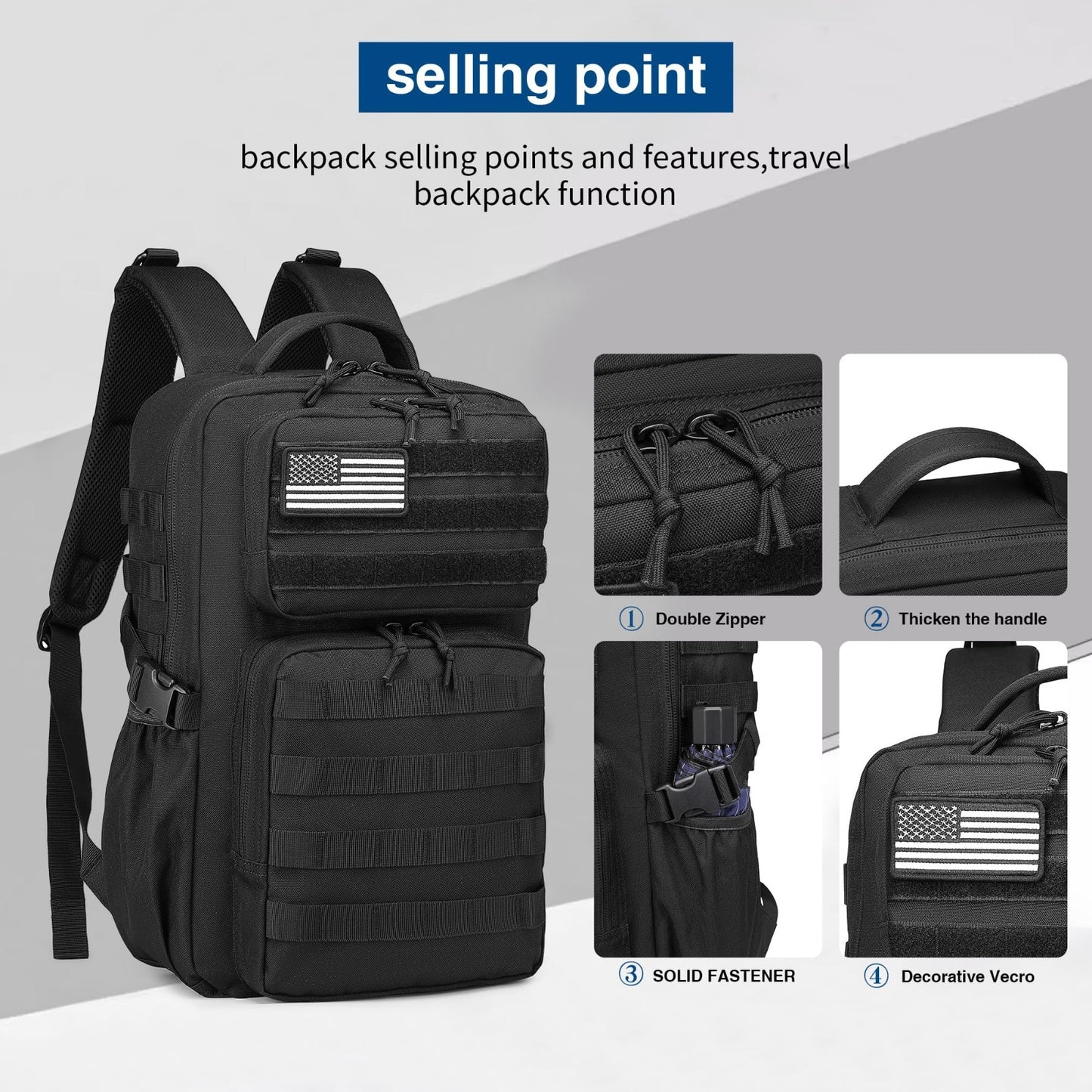 Tactical Military Backpack Waterproof Daypack 3 Day Assault Pack Molle Bag, Wate4