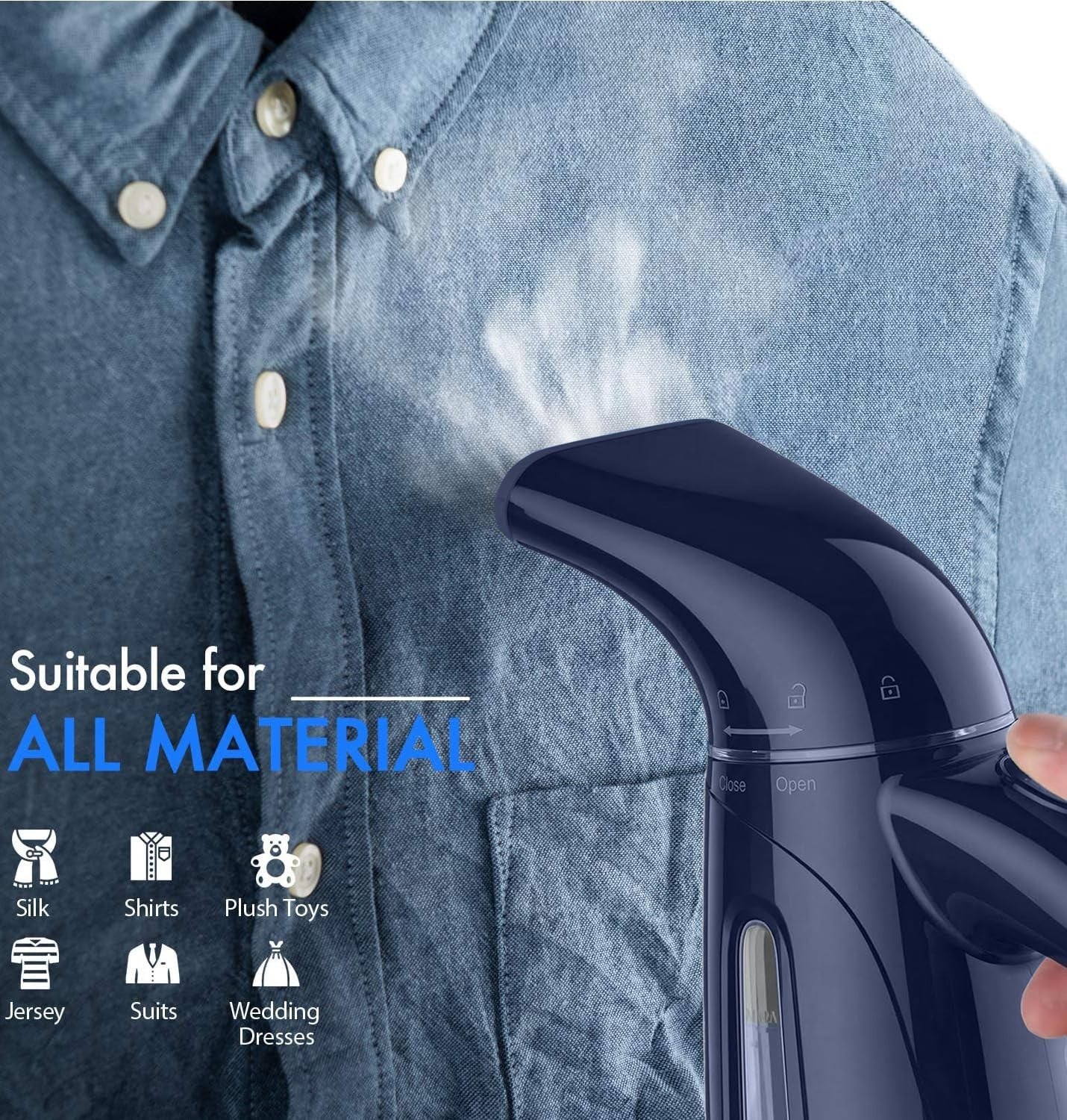 Handheld Clothes Steamer, 700W Portable Travel Steam Iron, 240ml Capacity, Deep3
