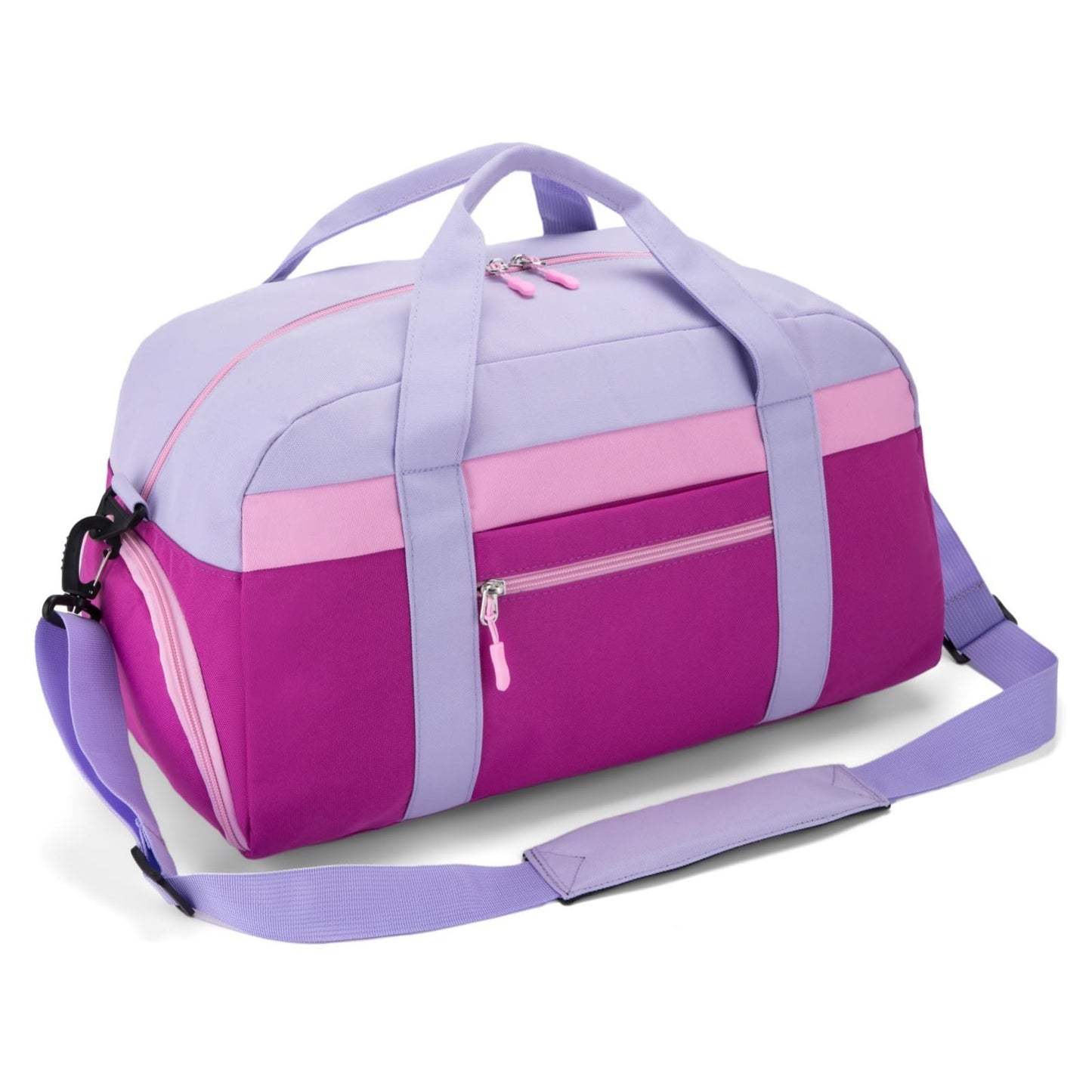 Kids 18" Purple Duffle Bag for Boys & Girls - Perfect for Weekend, Sports & Trav2