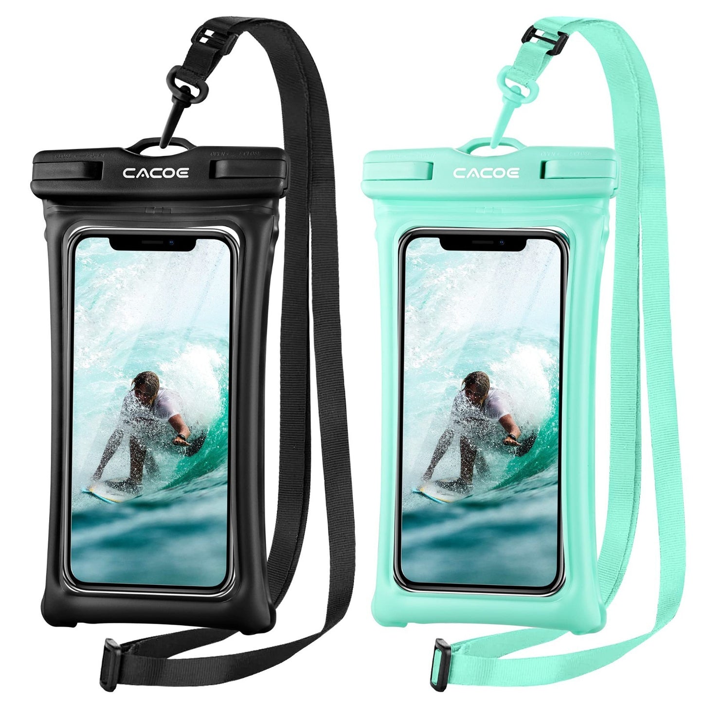 Waterproof Phone Pouch 2 Pack   Floatable IPX8 Case for Beach, Travel, Kayak, Ca1