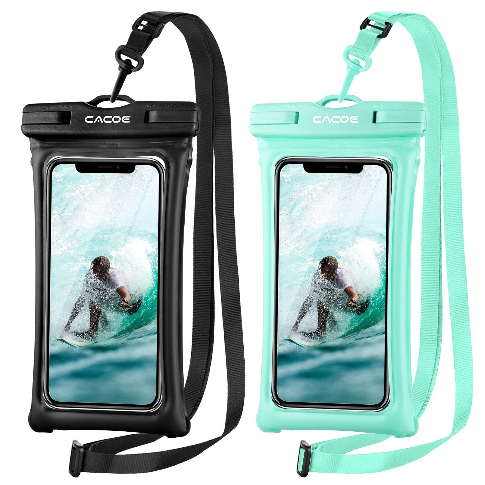 Waterproof Phone Pouch 2 Pack   Floatable IPX8 Case for Beach, Travel, Kayak, Ca1