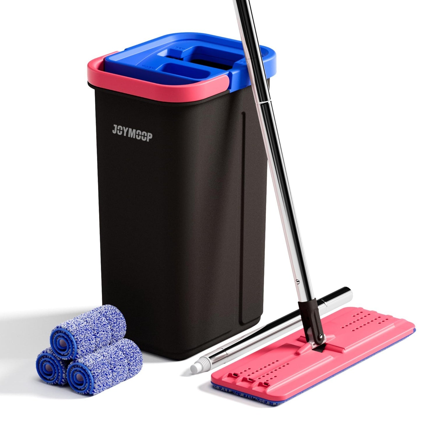 Flat Mop System with Bucket Set - Microfiber Mop for Hardwood, Tile & Glass, Wet1
