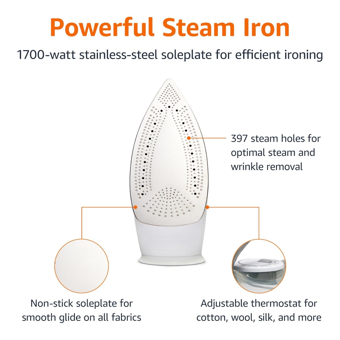 1700W Handheld Steam Iron & Garment Steamer - Auto Shut-Off, Anti-Drip, Wrinkle3