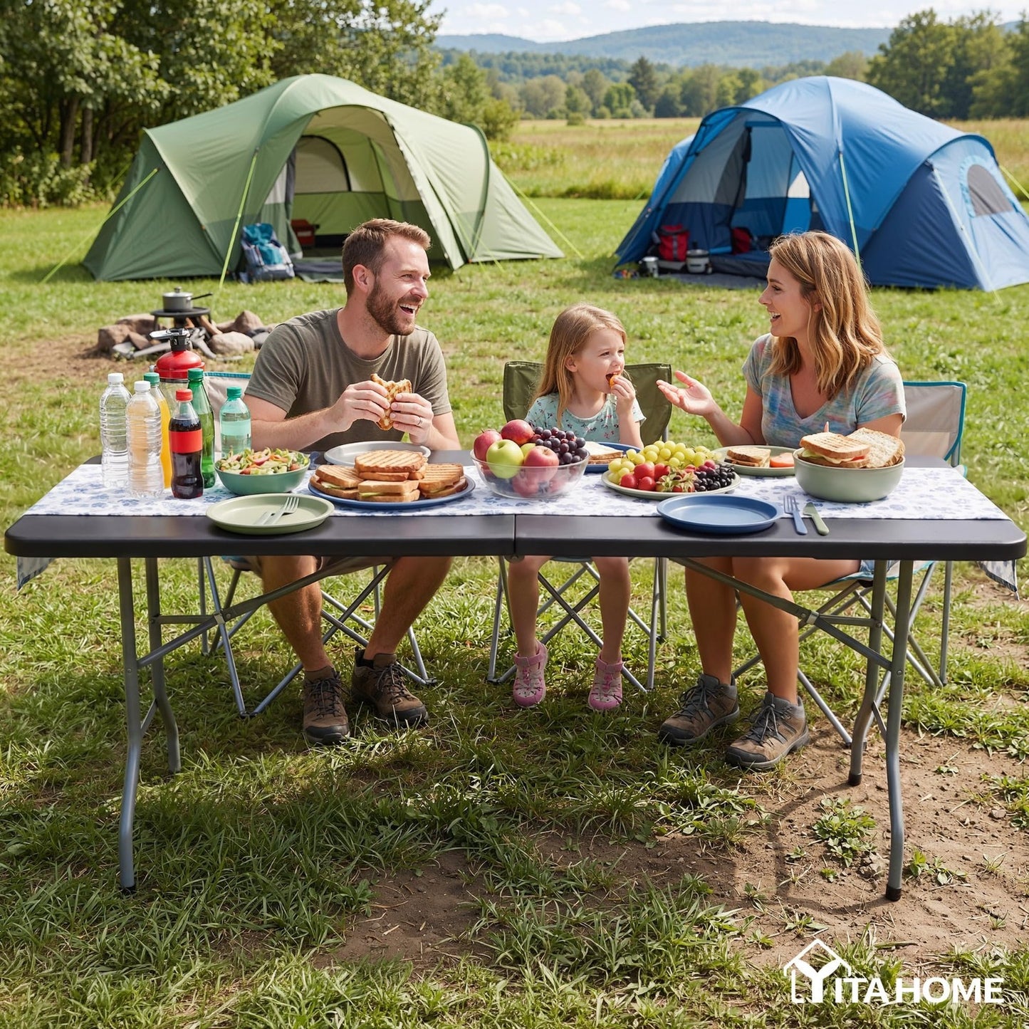 Heavy Duty 6ft Folding Table with Carrying Handle - Portable for Outdoor & Indoo4