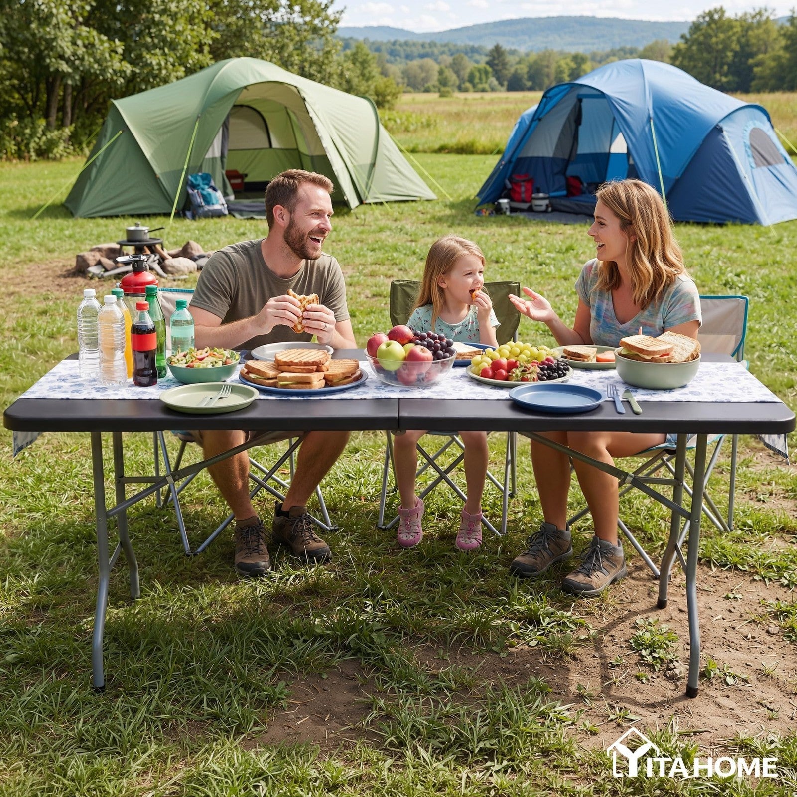 Heavy Duty 6ft Folding Table with Carrying Handle - Portable for Outdoor & Indoo4