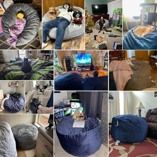 3 Ft Large Bean Bag Chairs for Adults/Teens with Memory Foam Filling, Comfy Bean7