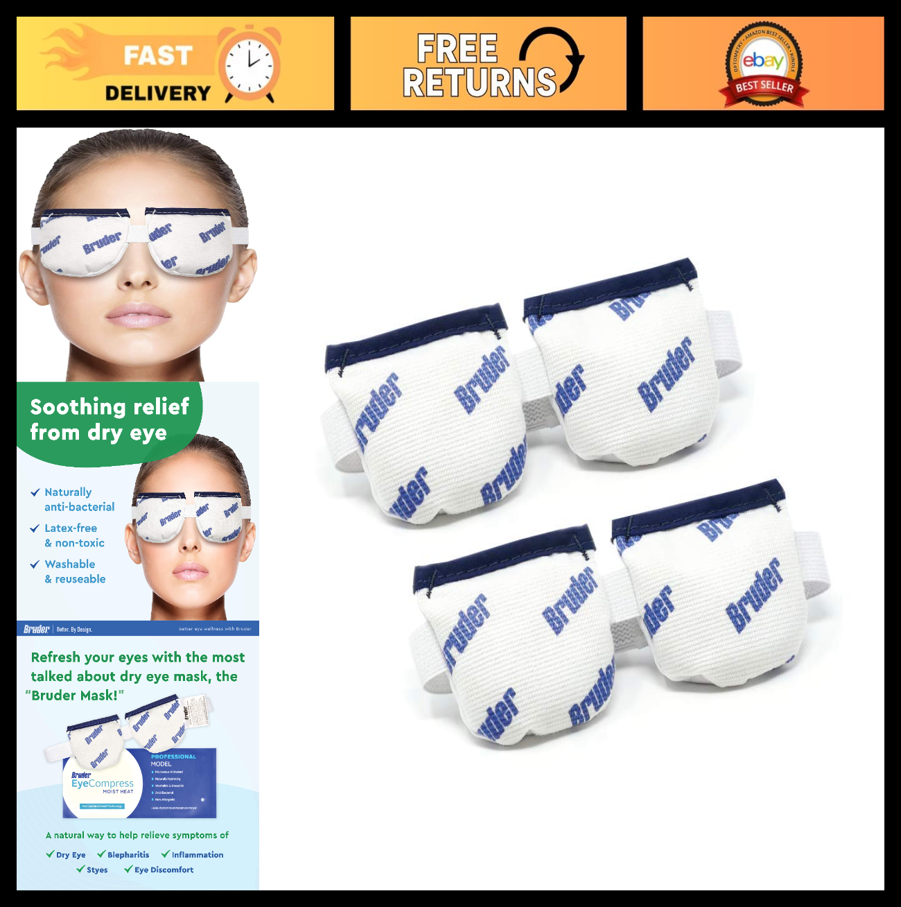 Moist Heat Compress Mask | Microwave Activated, Reusable & Washable | Fast Relie0