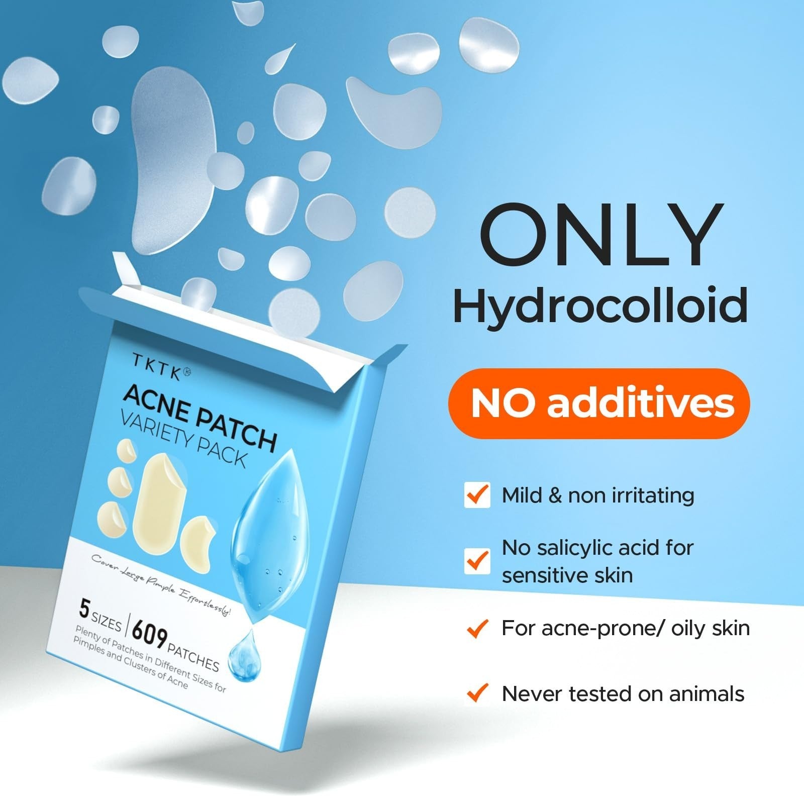 609 Count Hydrocolloid Pimple Patches for Face   Acne Treatment Cover Dots4