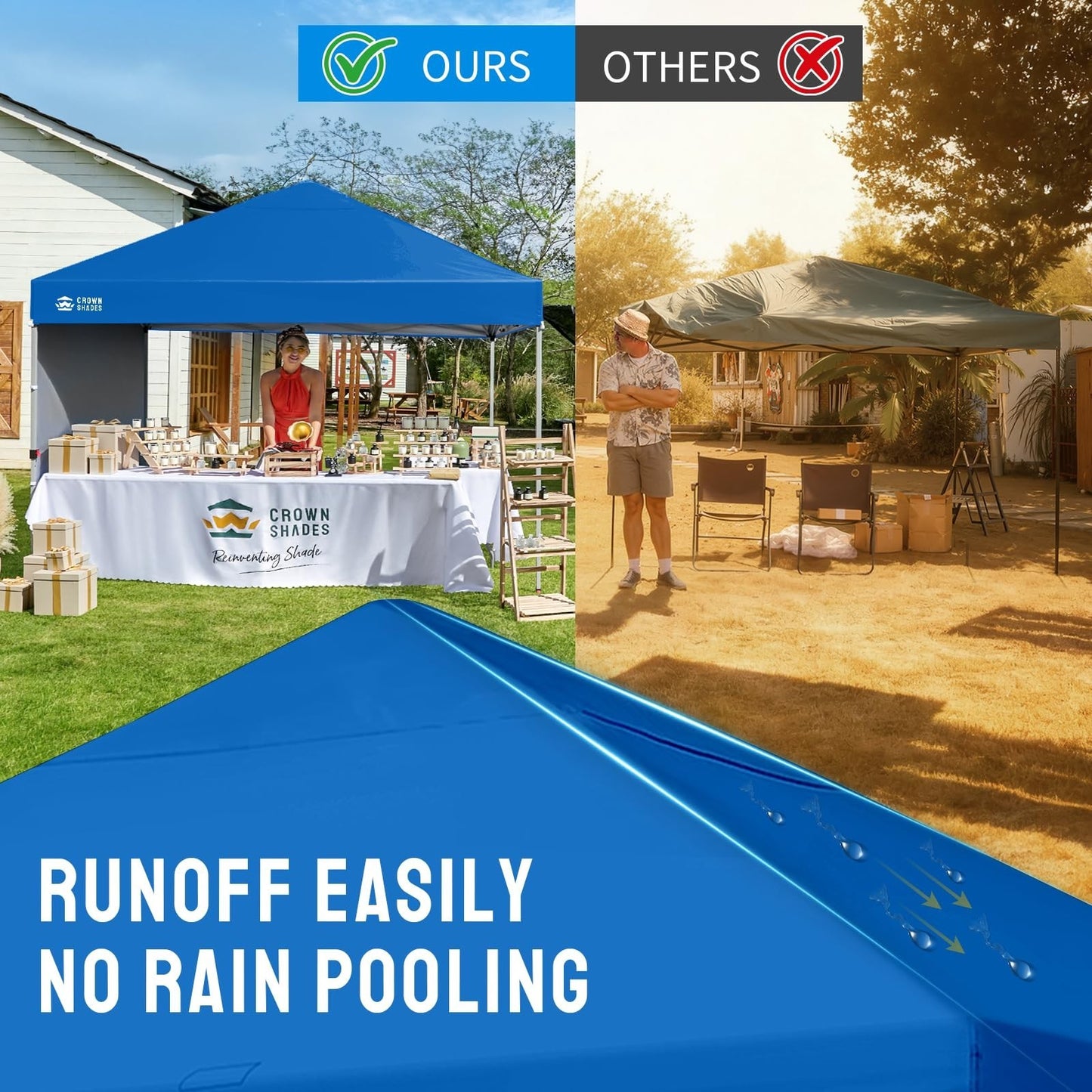 8x8 Pop Up Canopy Tent with Side Wall, Easy Setup Outdoor Gazebo, Sun Shade for6