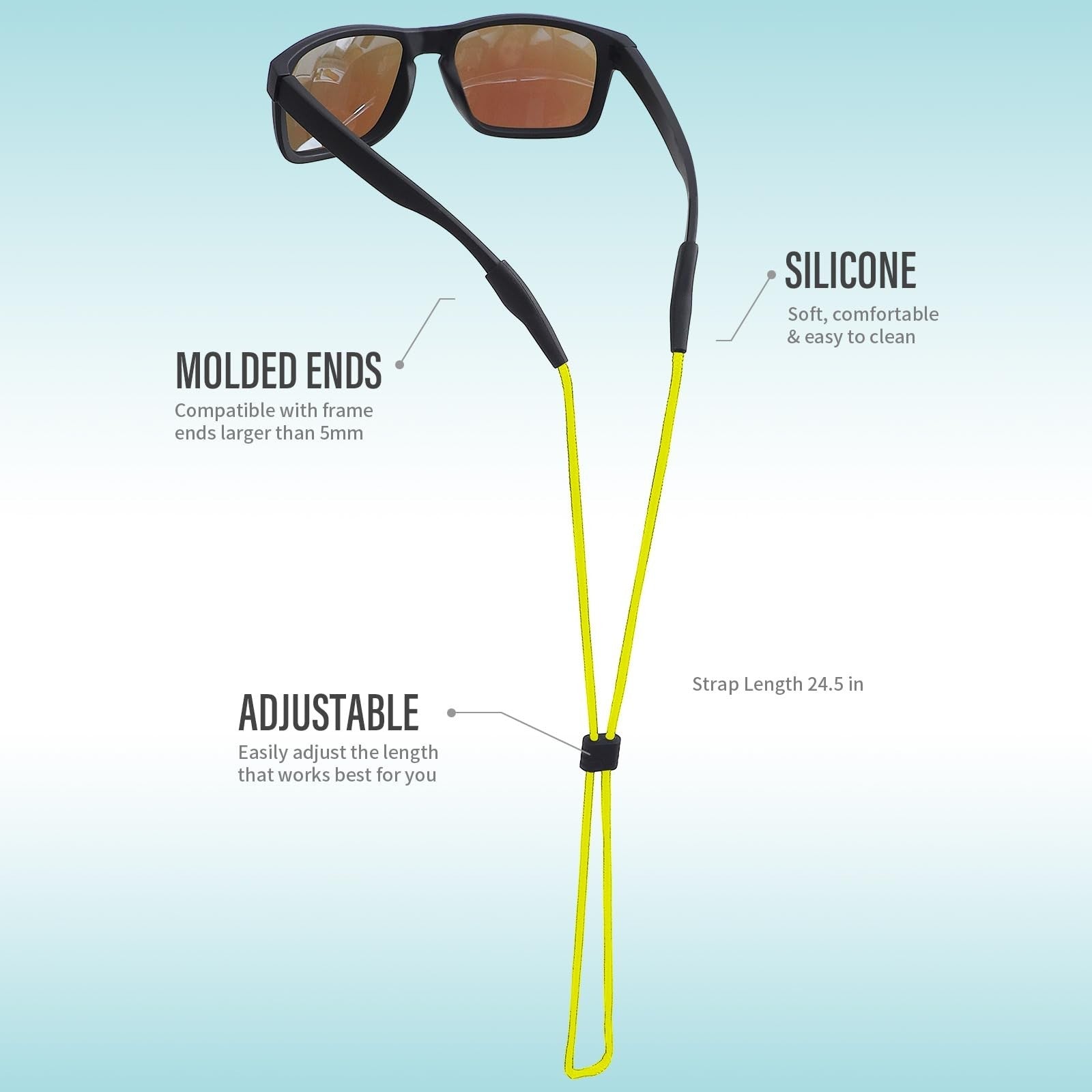 Sunglasses Holder Strap - Eyeglass Neck Lanyard for Men, Women & Kids - Yellow5
