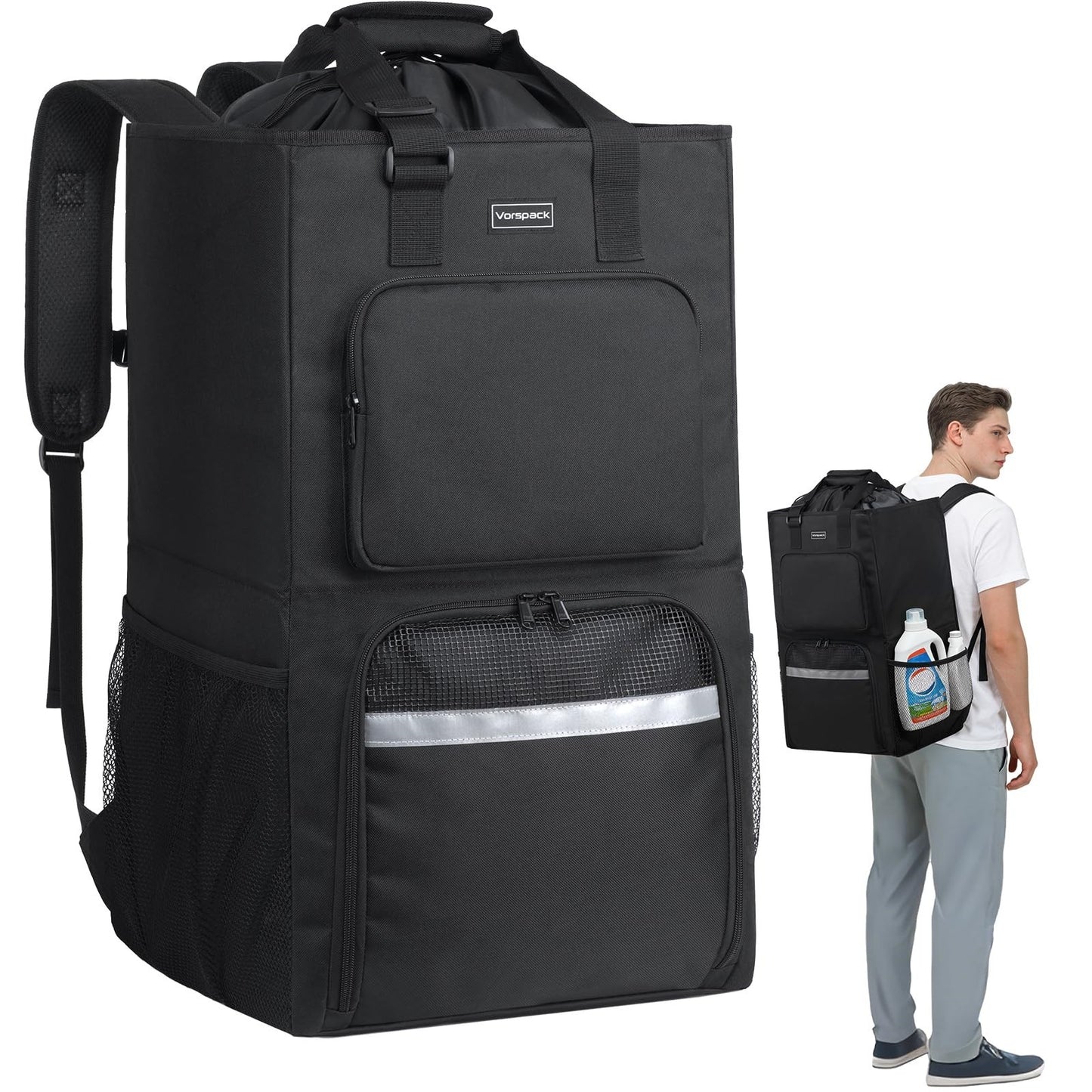 Extra Large 2-in-1 Laundry Bag Backpack with Shoulder Straps - Heavy Duty Portab1