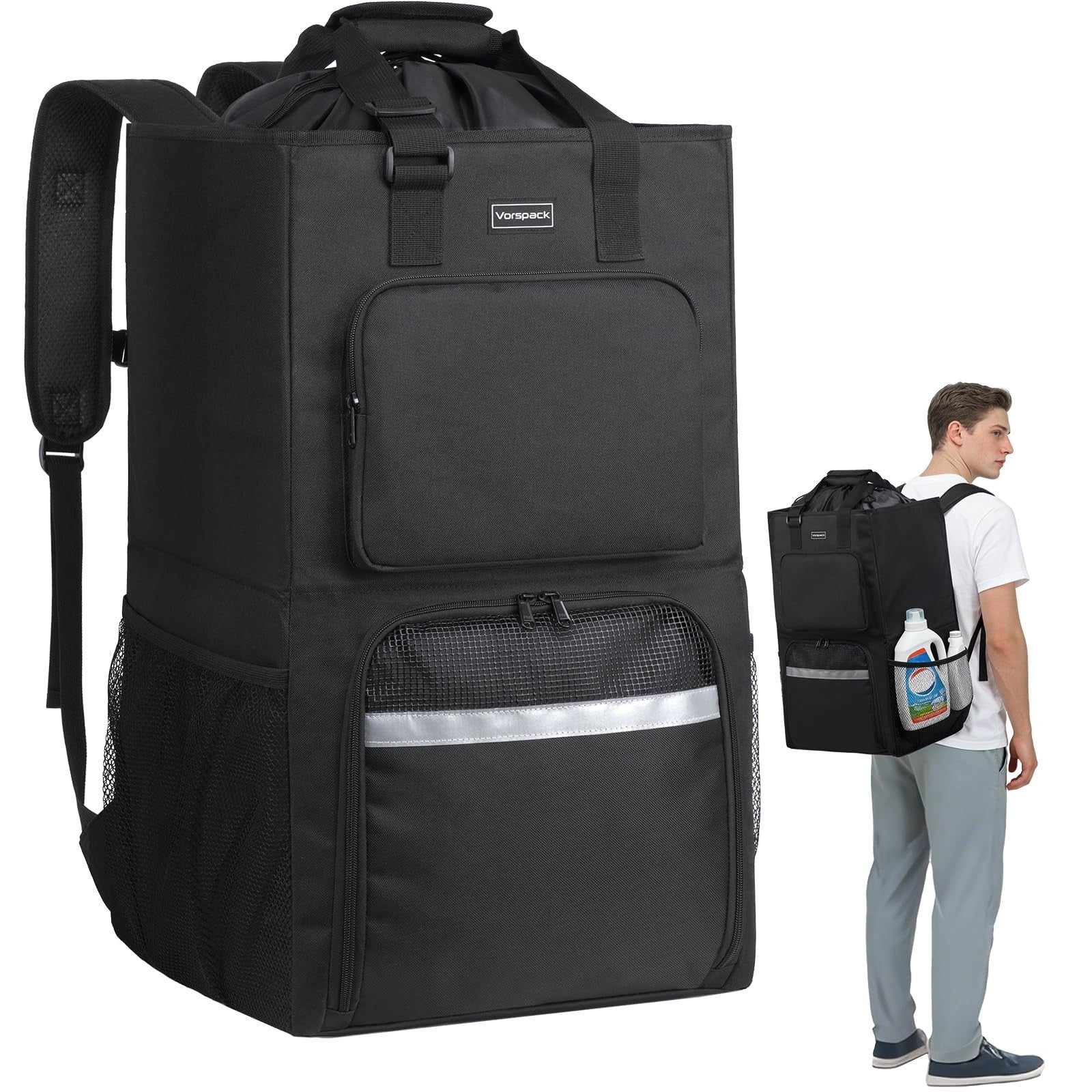 Extra Large 2-in-1 Laundry Bag Backpack with Shoulder Straps - Heavy Duty Portab1